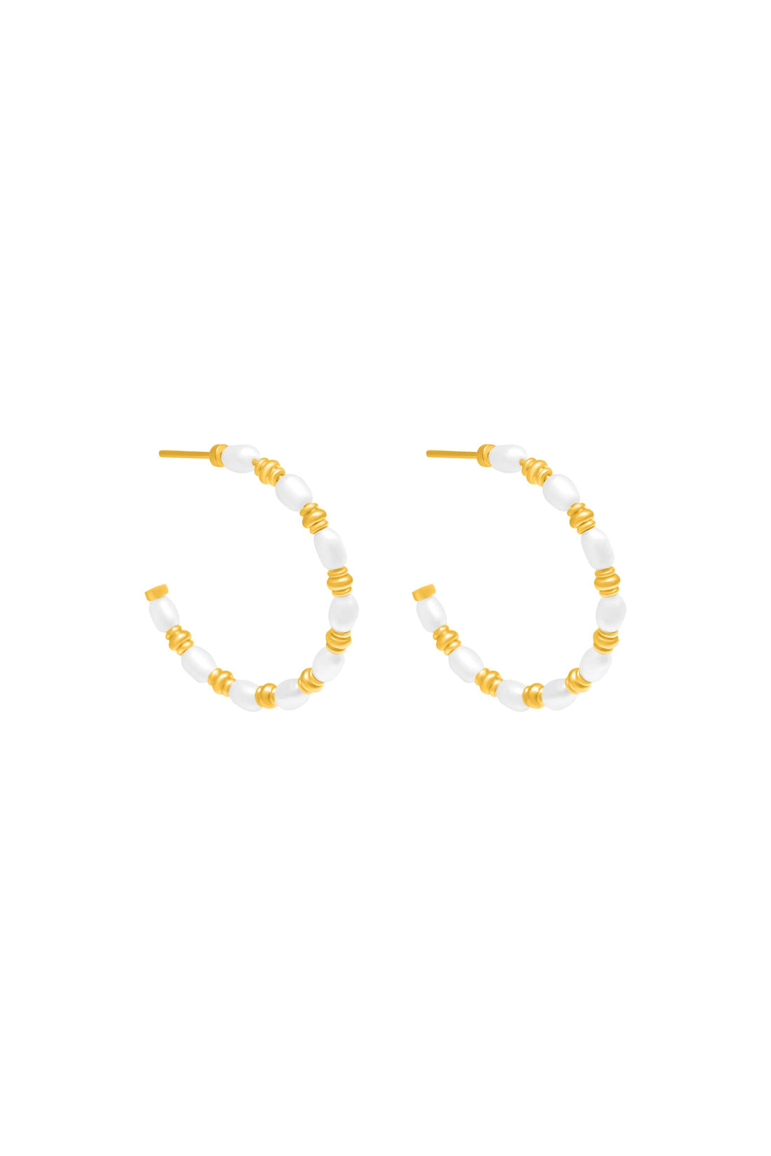 Pearl Tide Hoop Earring Set