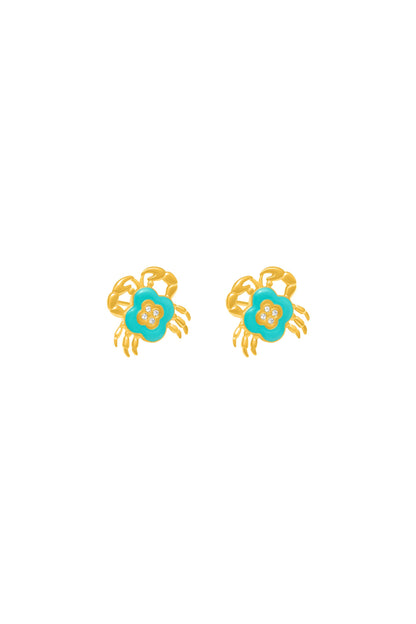 Qabru Turquoise Stud Earrings &amp; Qabru Claw Link Necklace Gift Set