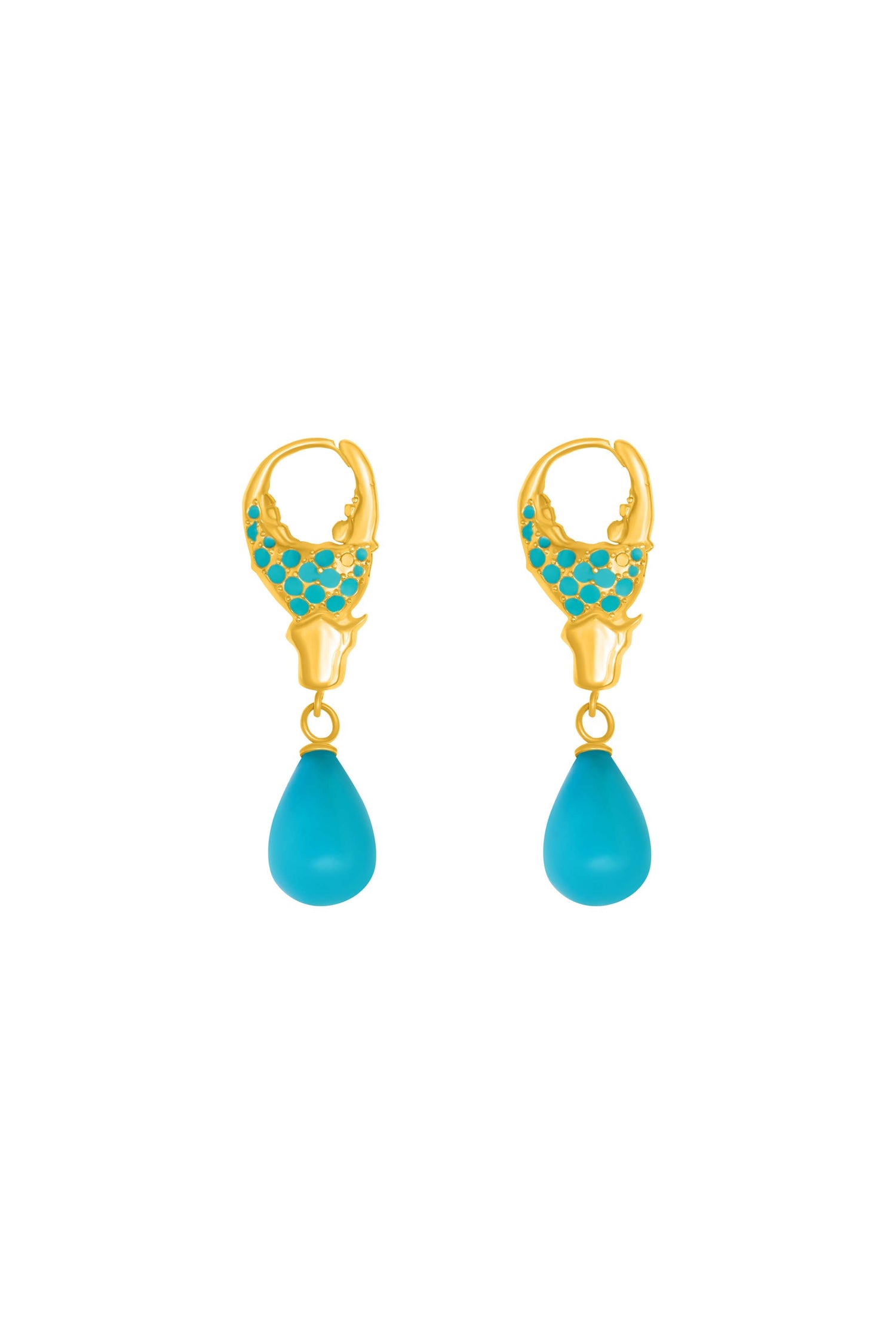 Qabru Turquoise Claw Drop Stud Earring Set