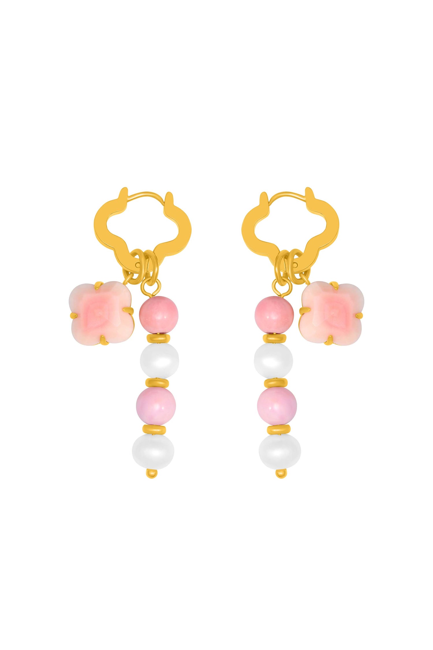 Pink Pearl Duo Earring Set