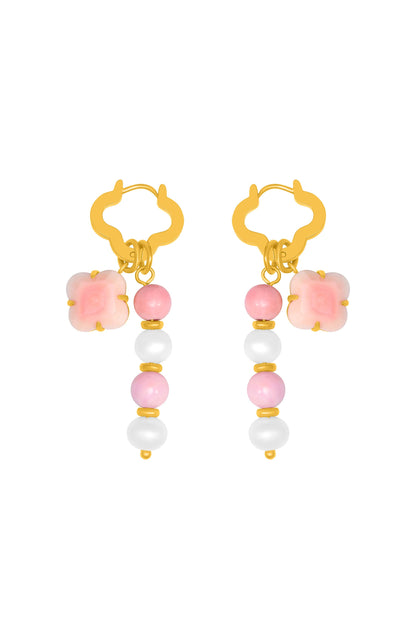Pink Pearl Duo Earring Set