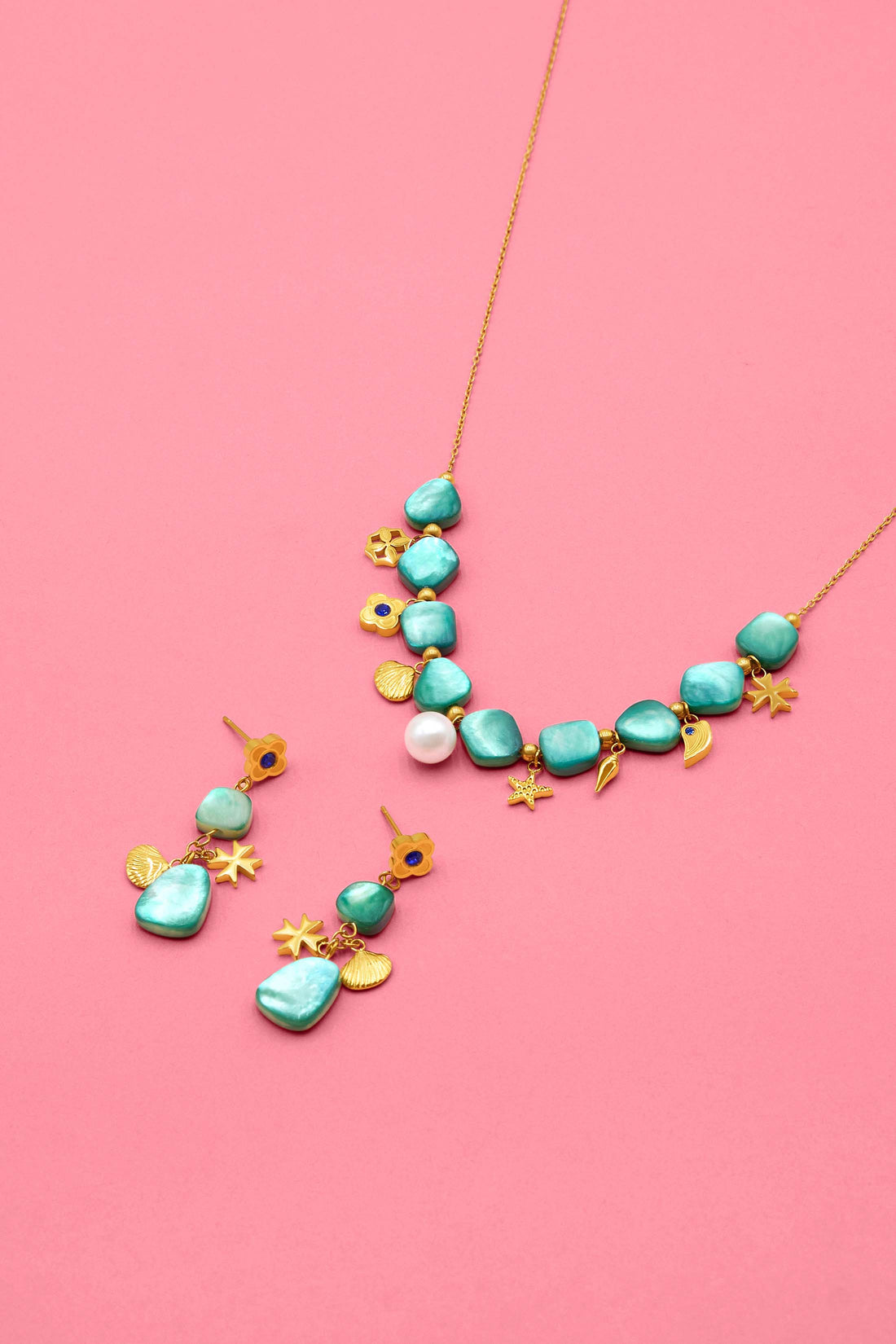 Blu Perla Marina Drop Studs &amp; Necklace Gift Set