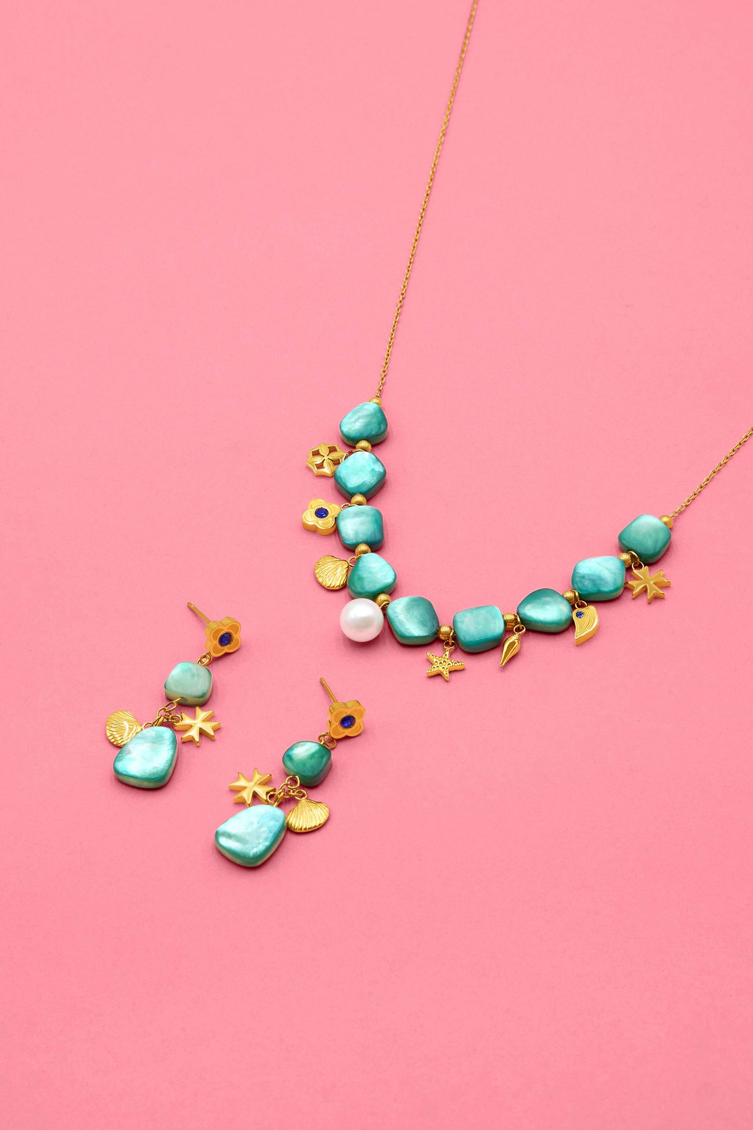 Blu Perla Marina Drop Studs &amp; Necklace Gift Set