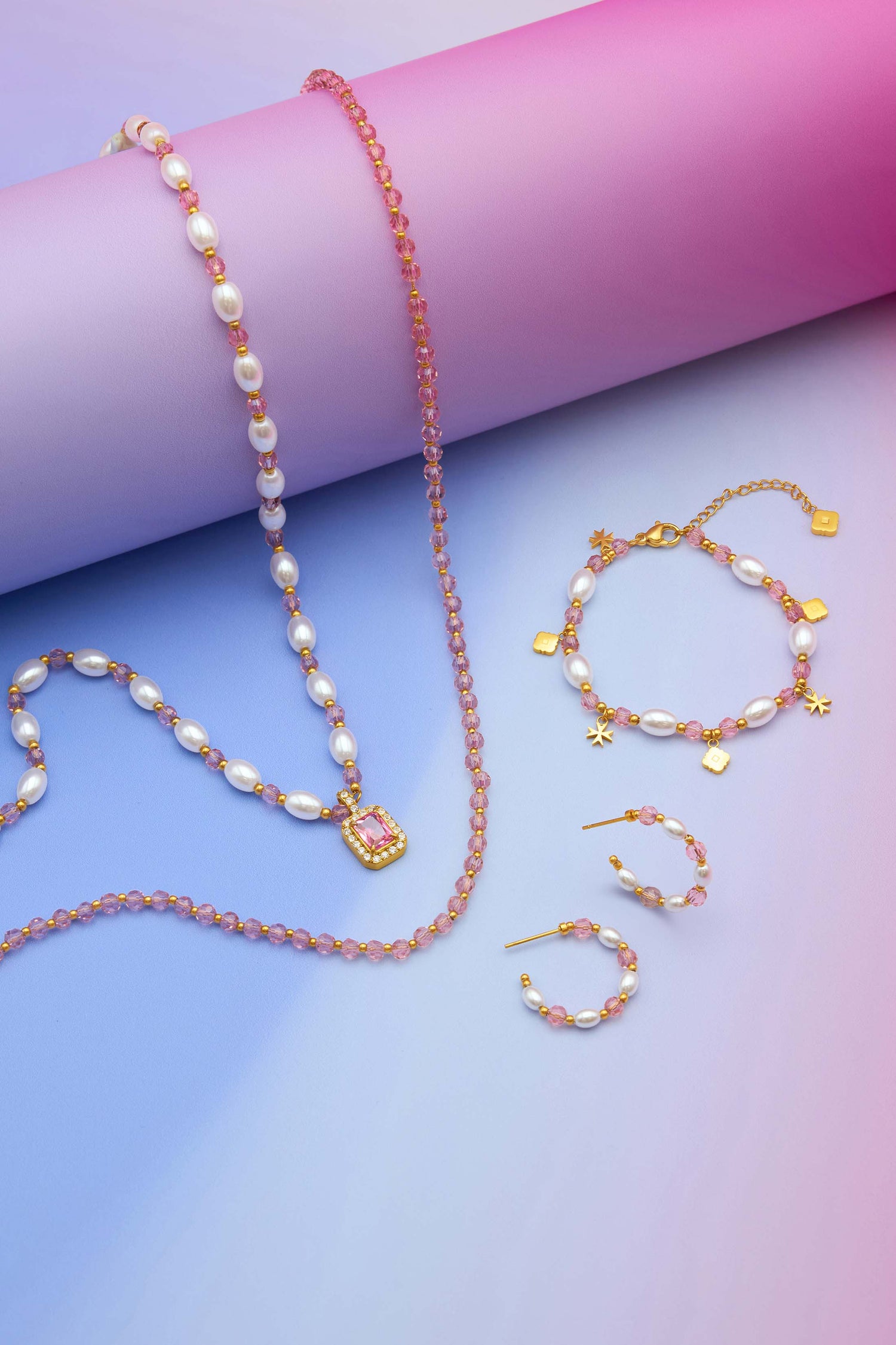 Rosalie Perla Hoops &amp; Bracelet Gift Set