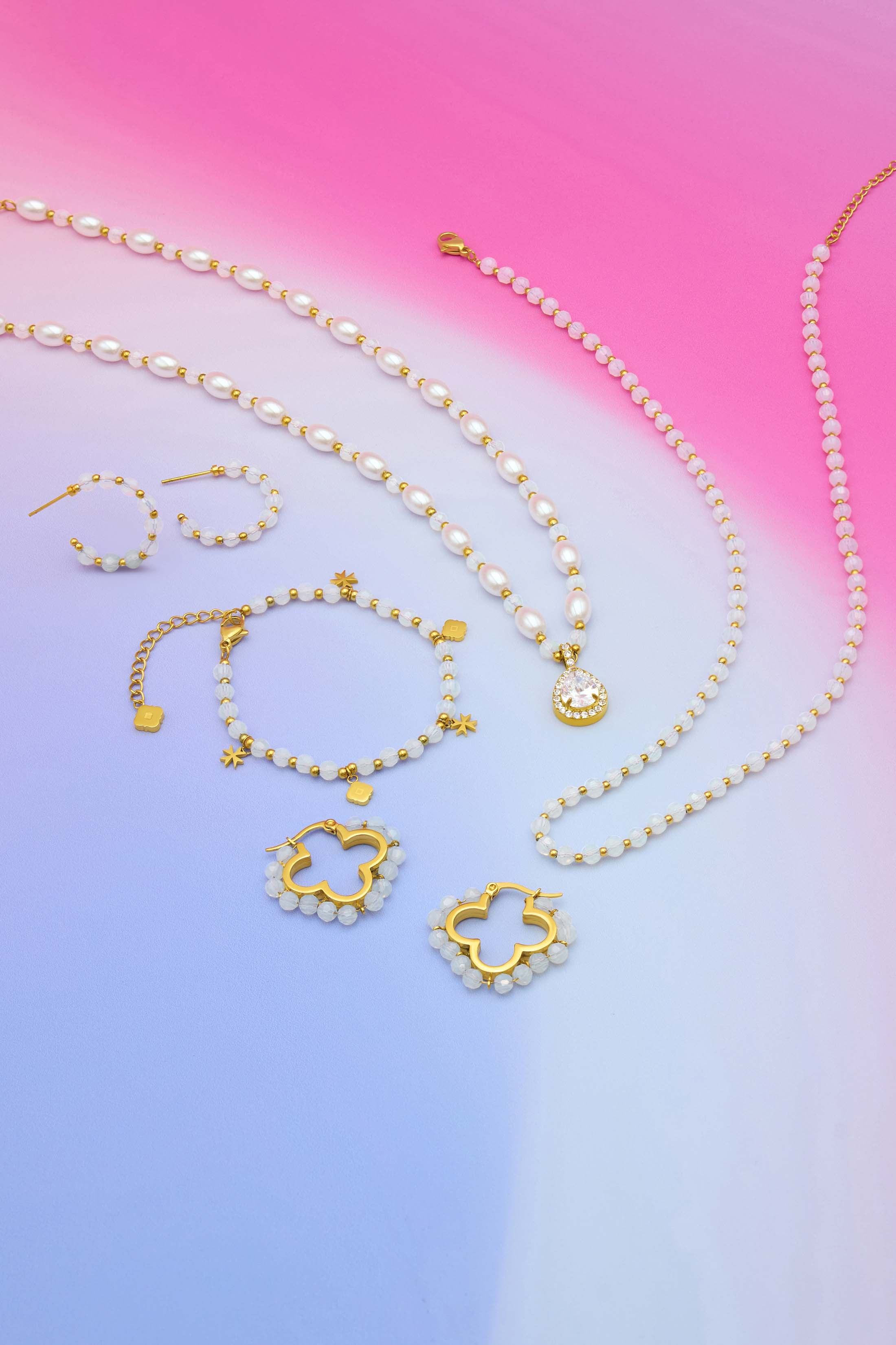 Ivory Grace Hoop Earring Set
