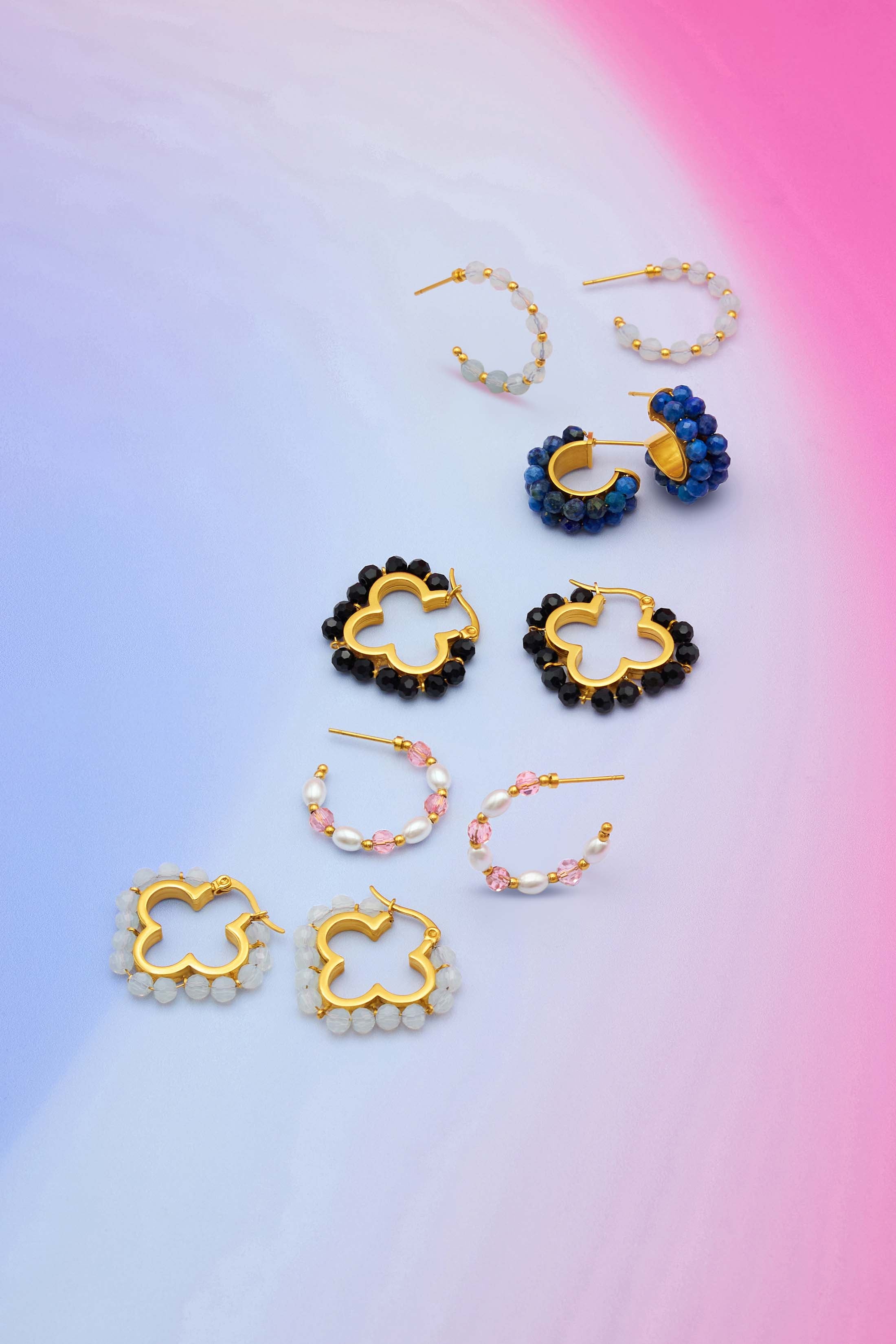 Ivory Grace Hoop Earring Set