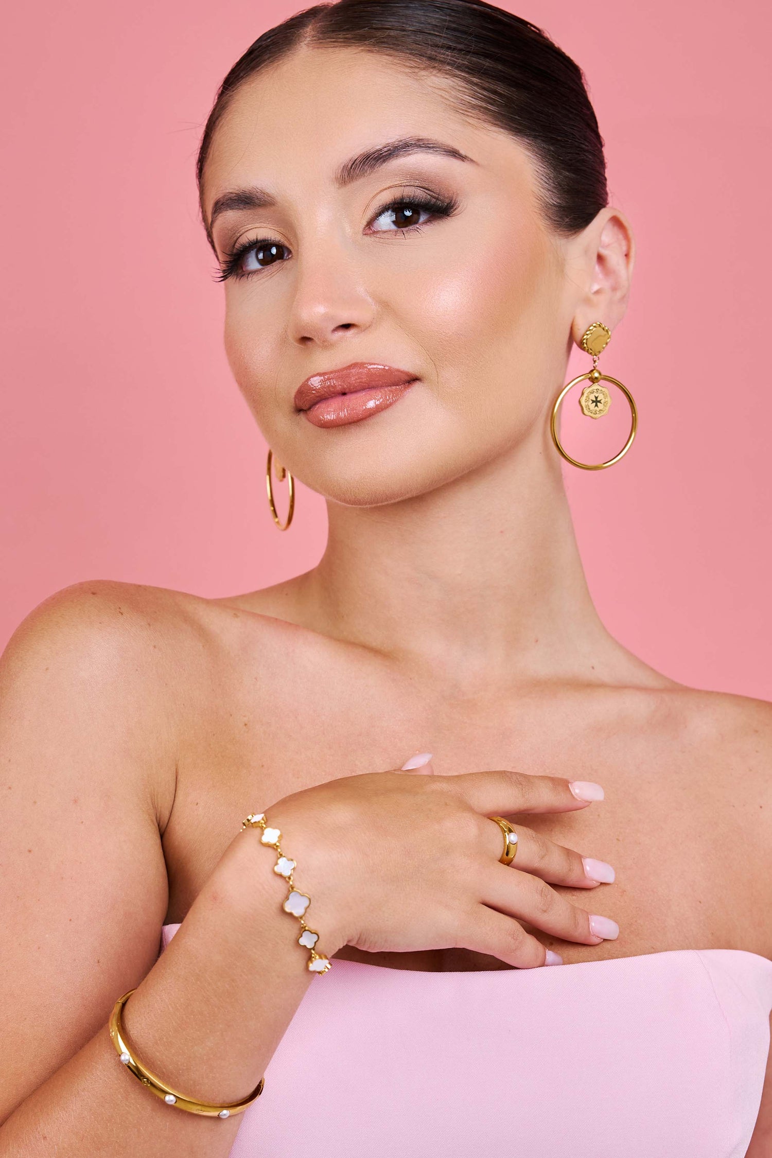 Maltese Mils Double Petite Hoop Earring Set