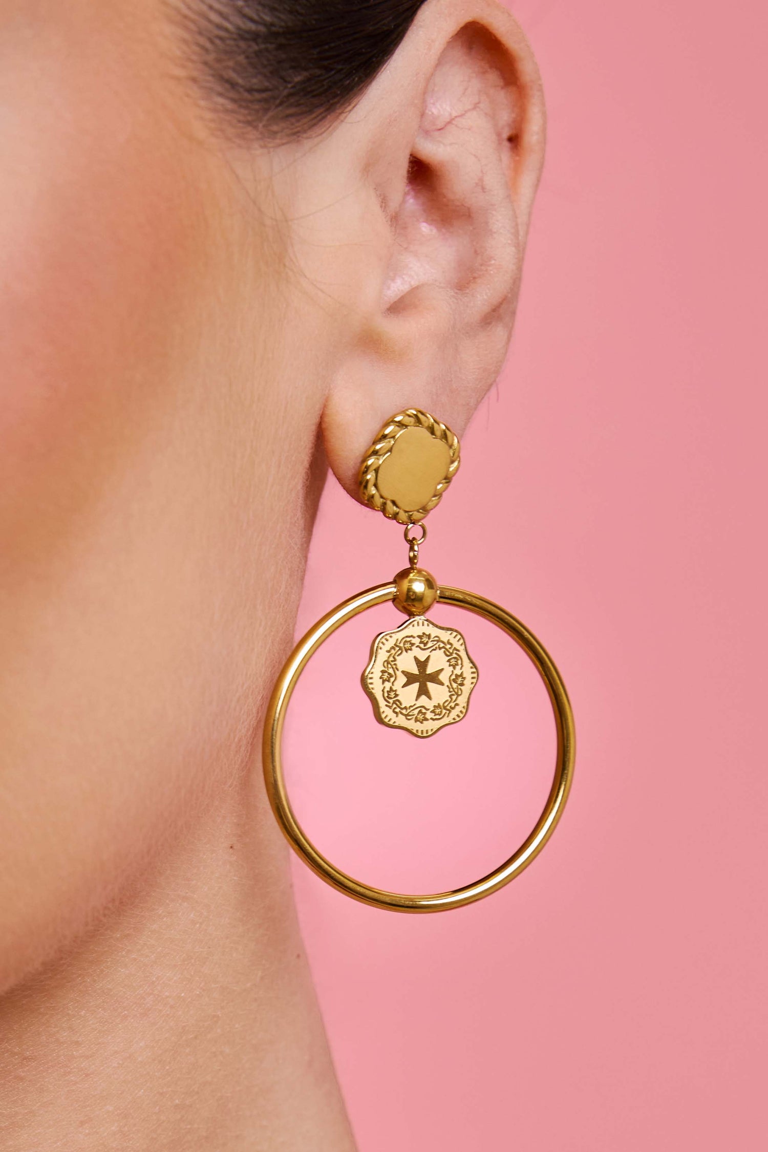 Maltese Mils Double Petite Hoop Earring Set