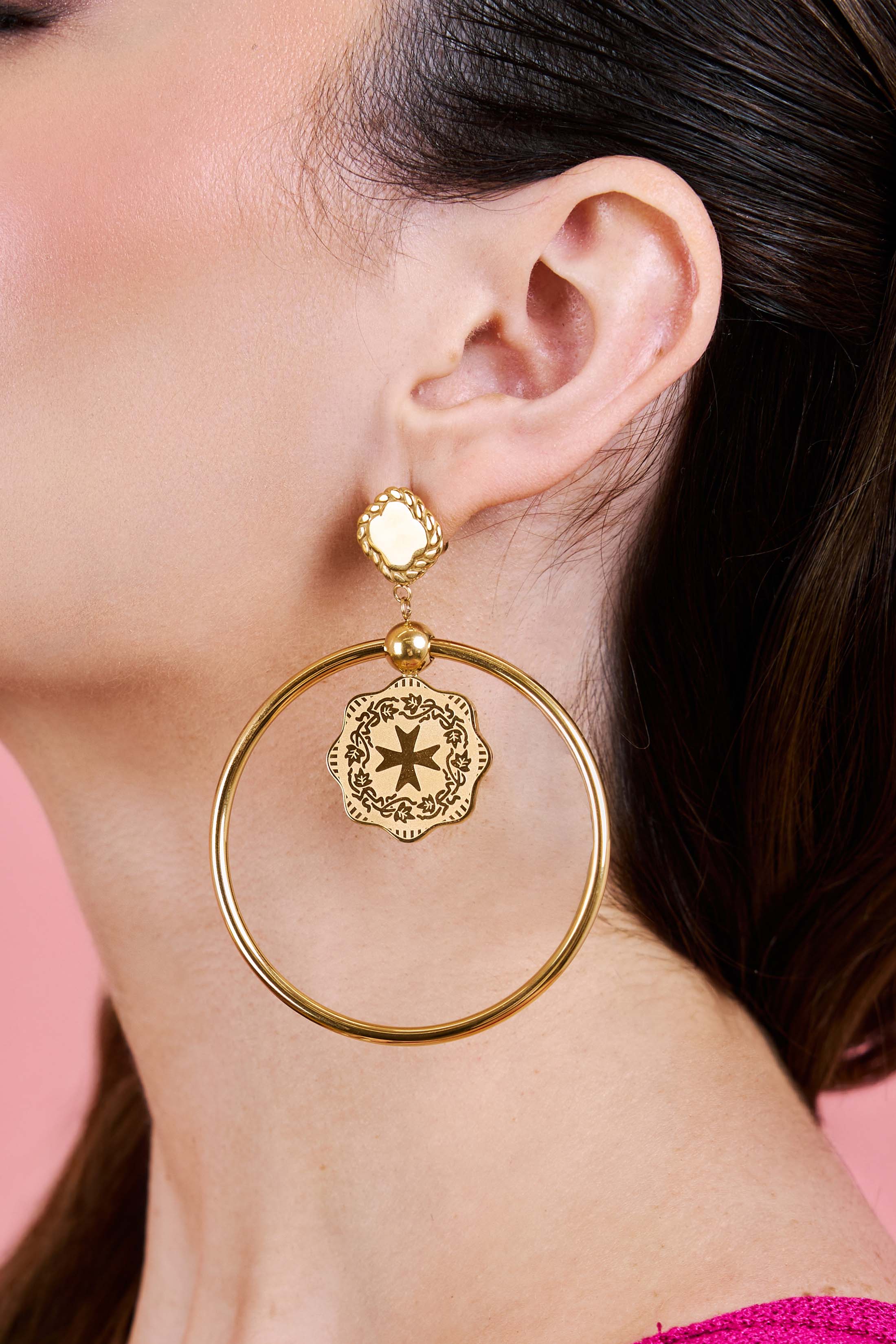 Maltese Mils Double Hoop Earring Set