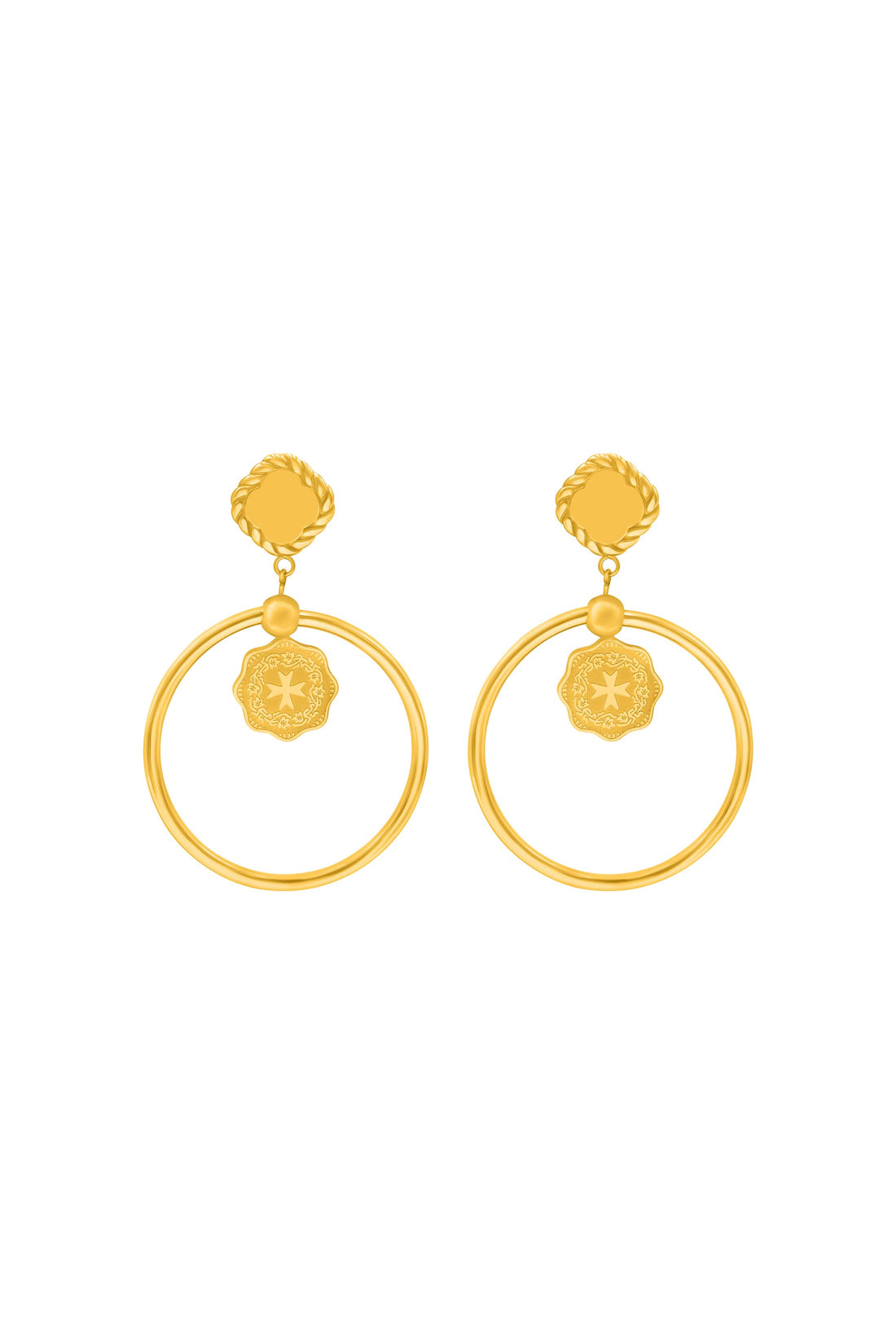 Maltese Mils Double Petite Hoop Earring Set