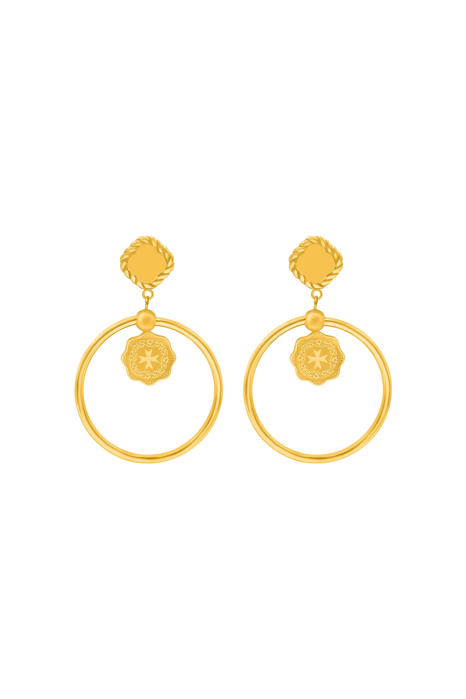 Maltese Mils Double Petite Hoop Earring Set