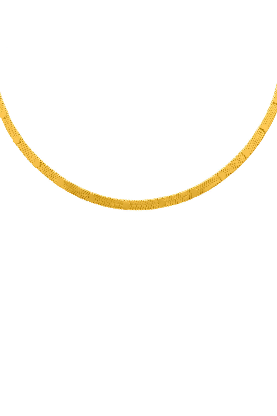 Heart Flat Snake Chain Necklace