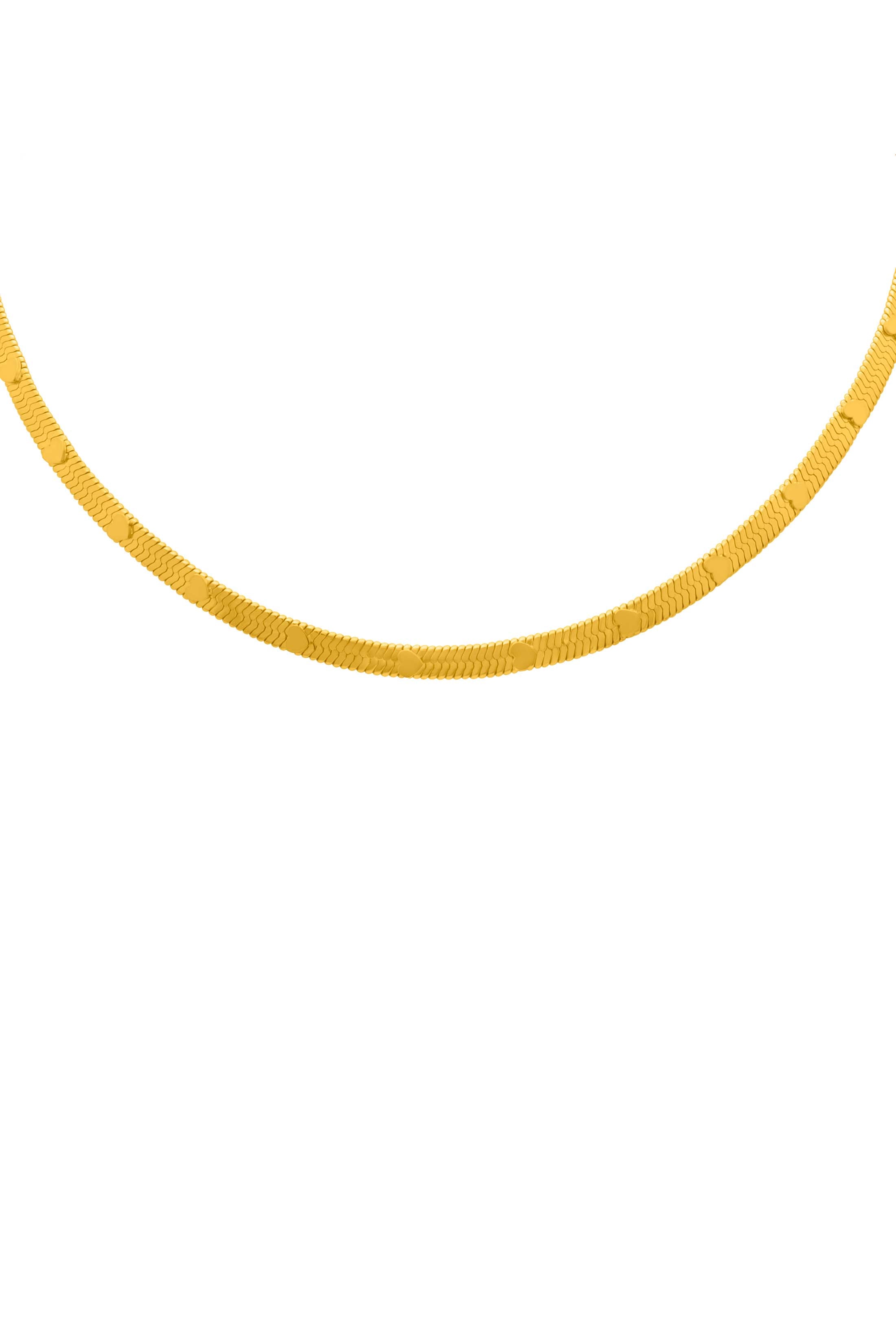 Heart Flat Snake Chain Necklace