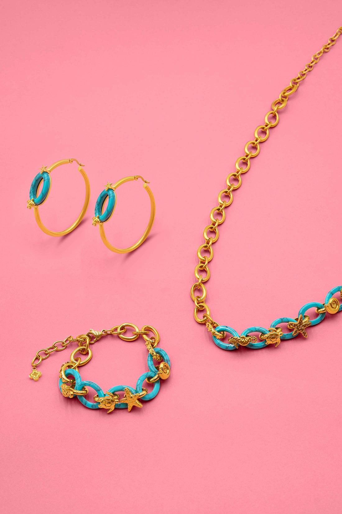 Ġnejna Bay Hoops, Necklace &amp; Bracelet Gift Set