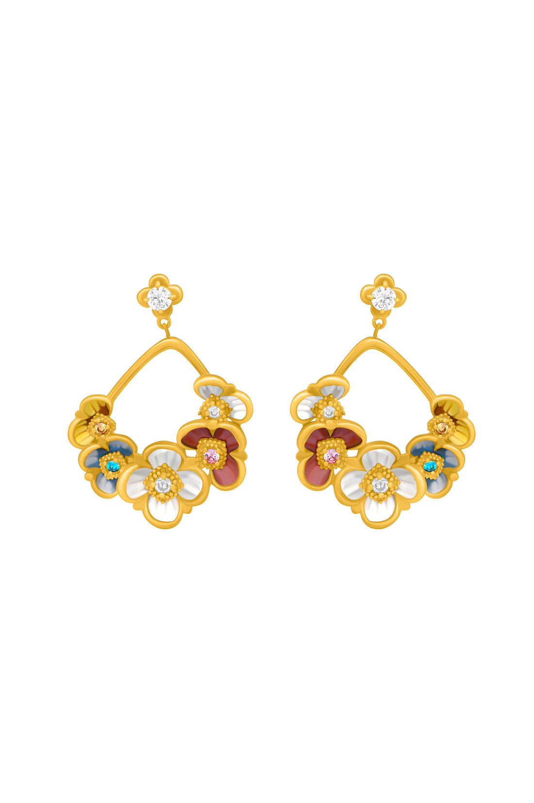 Golden Bloom Statement Earring Set