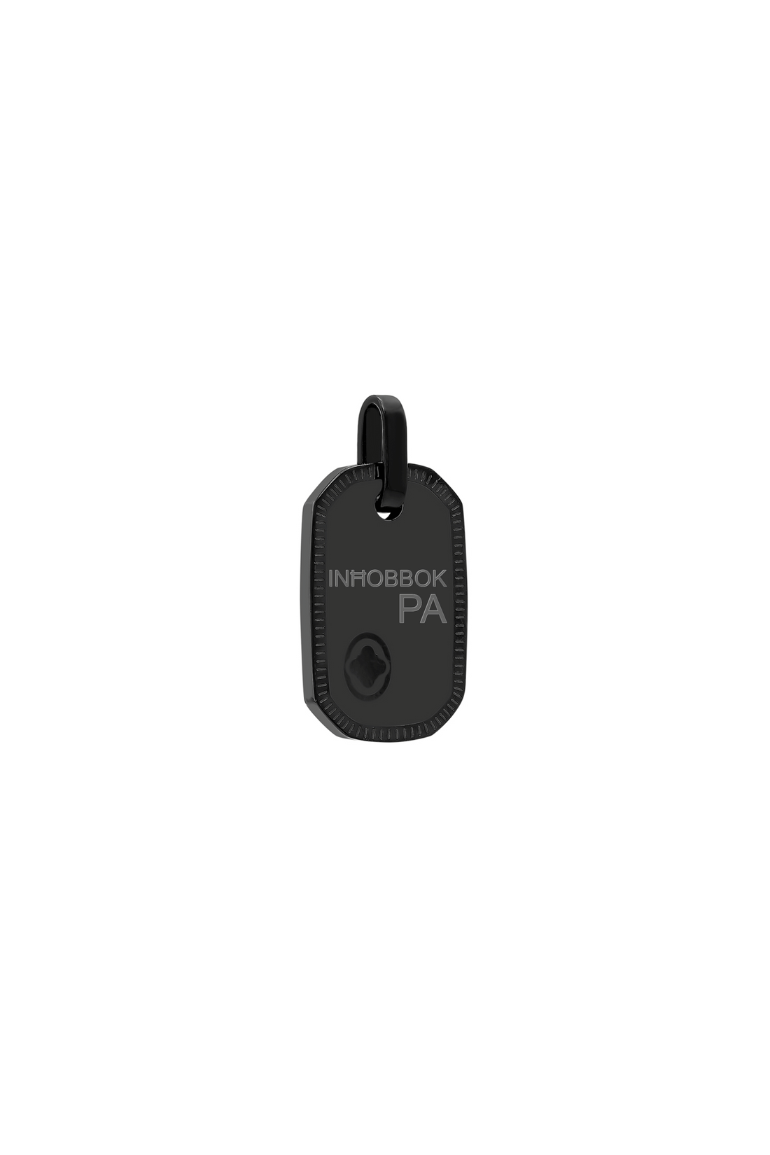 Carisma Logo Black Tag Engravable Pendant