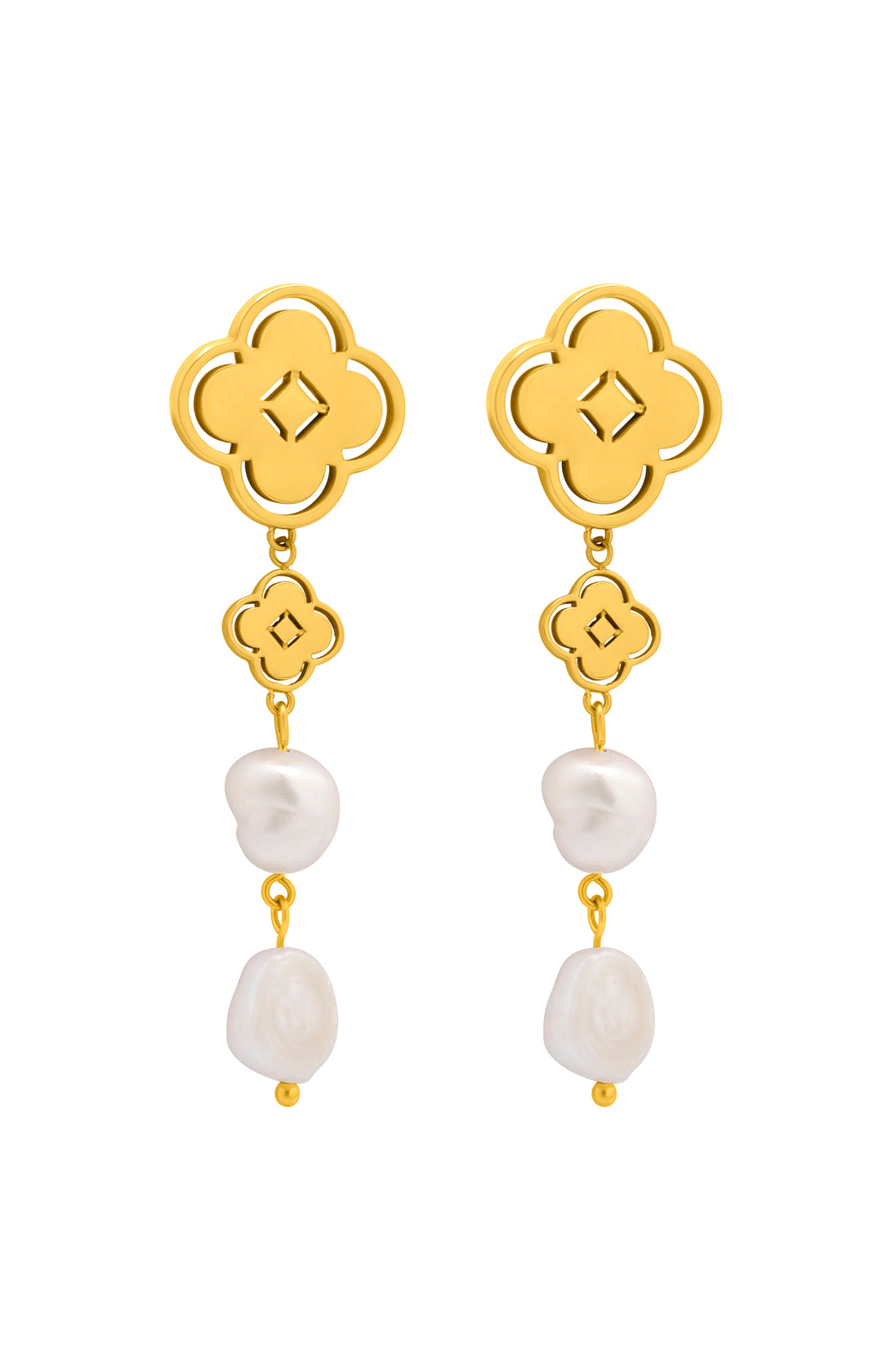 Ghita’s Drop Stud Freshwater Pearl Earring Set