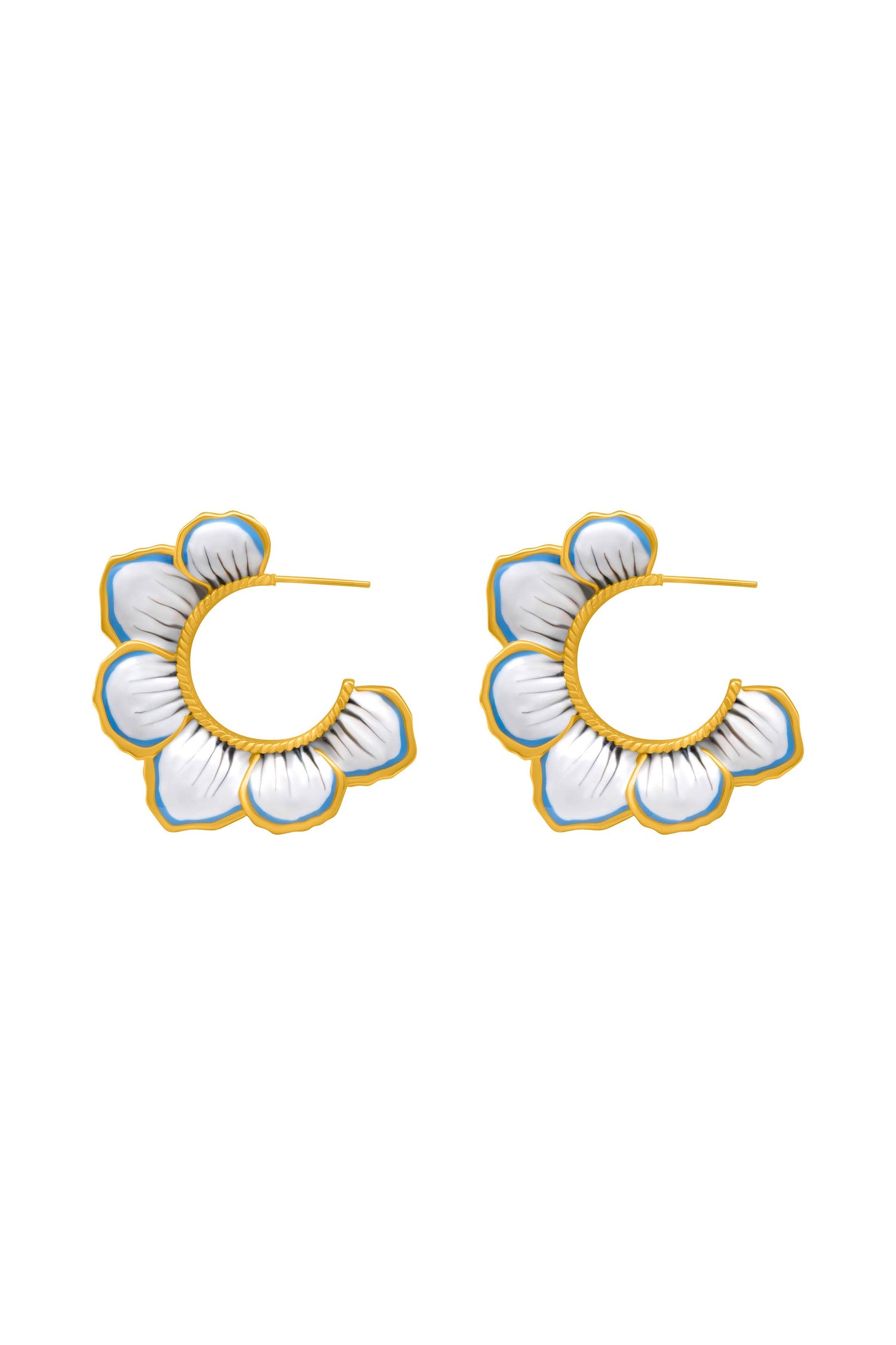 Golden Bloom Hoop Earring Set