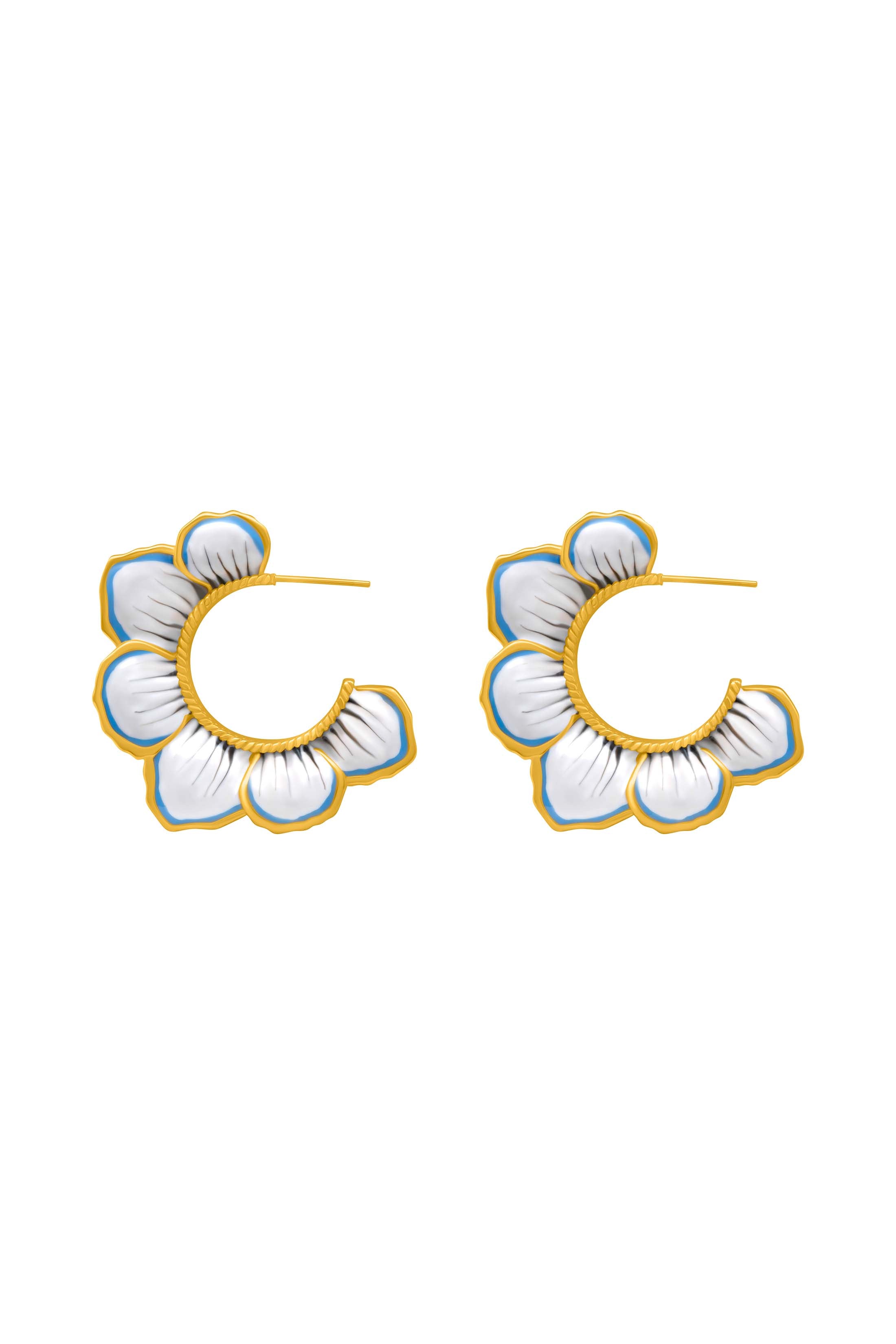 Golden Bloom Hoop Earring Set