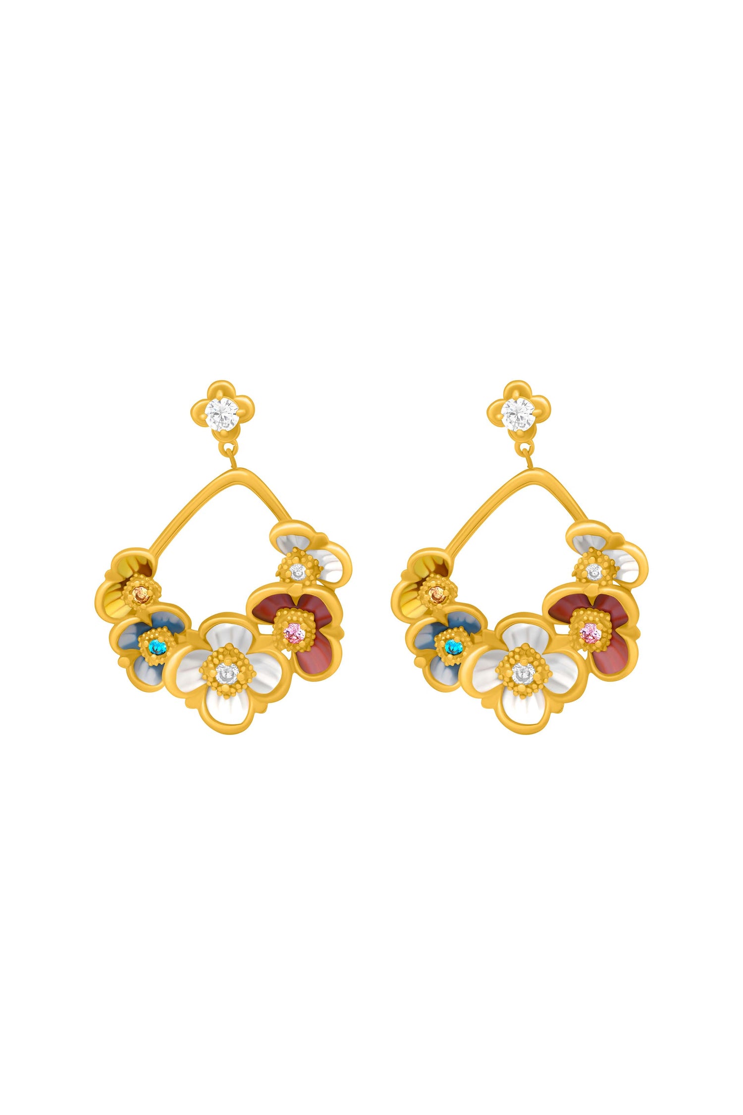 Golden Bloom Statement Earring Set