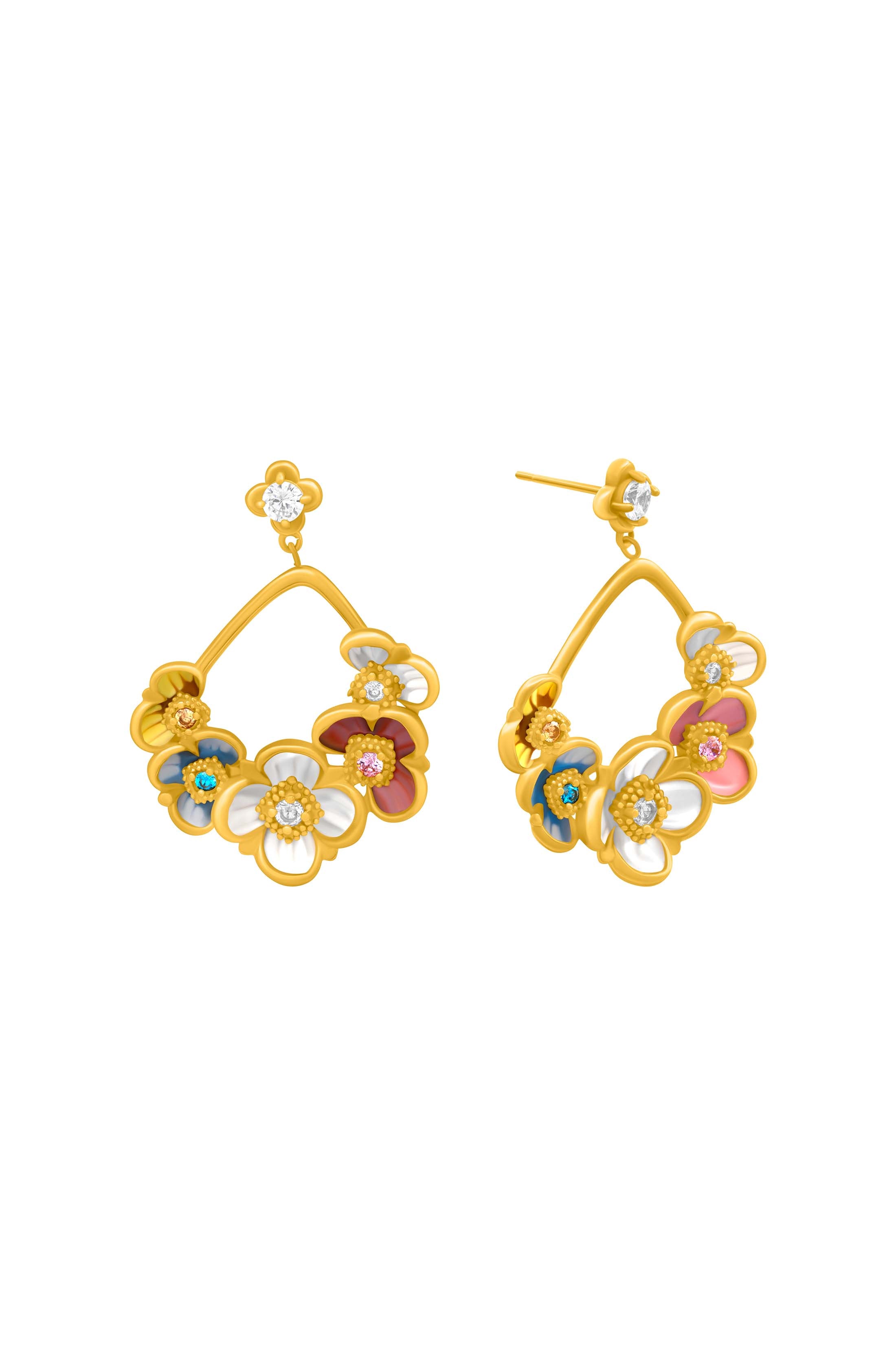 Golden Bloom Statement Earring Set