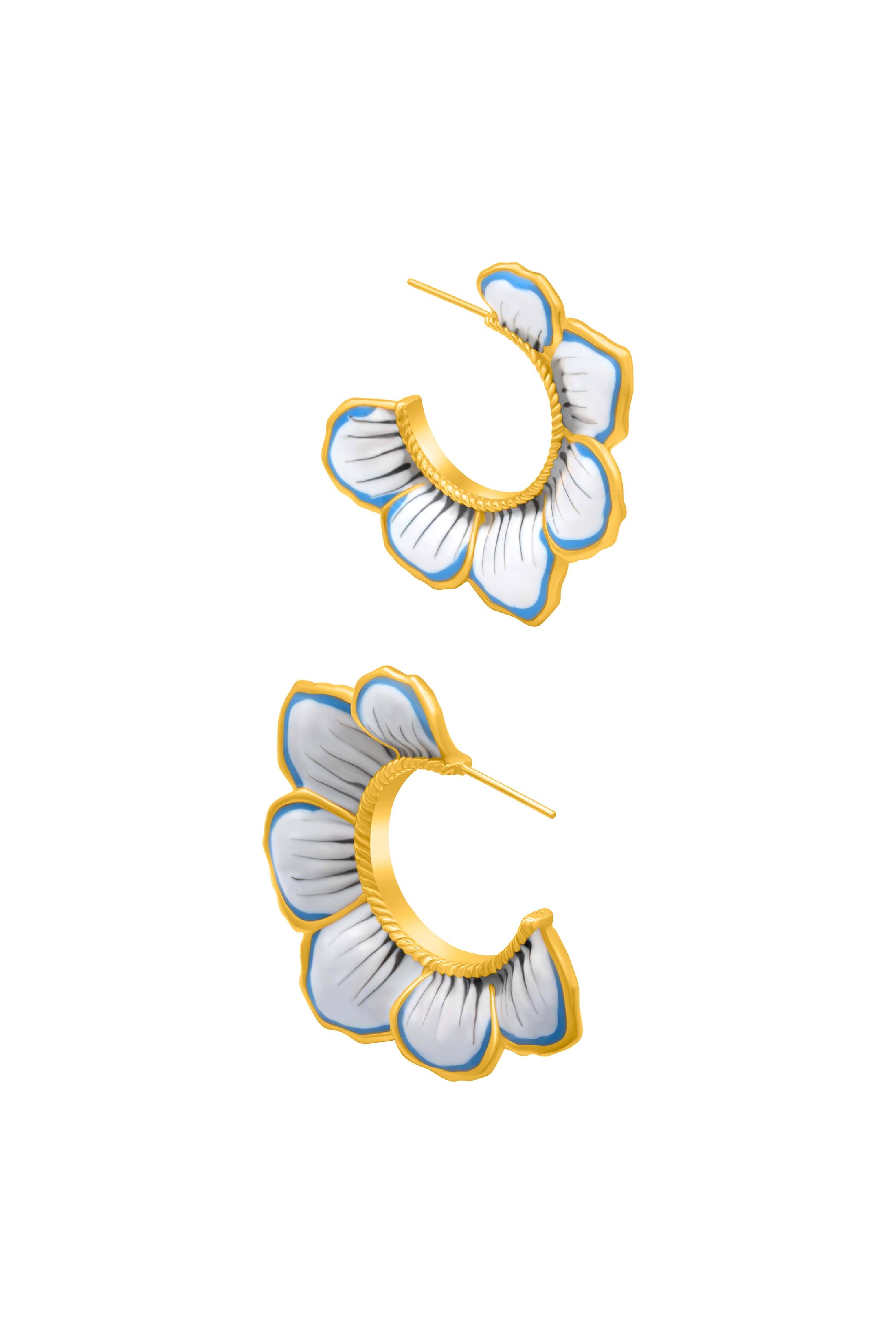 Golden Bloom Hoop Earring Set