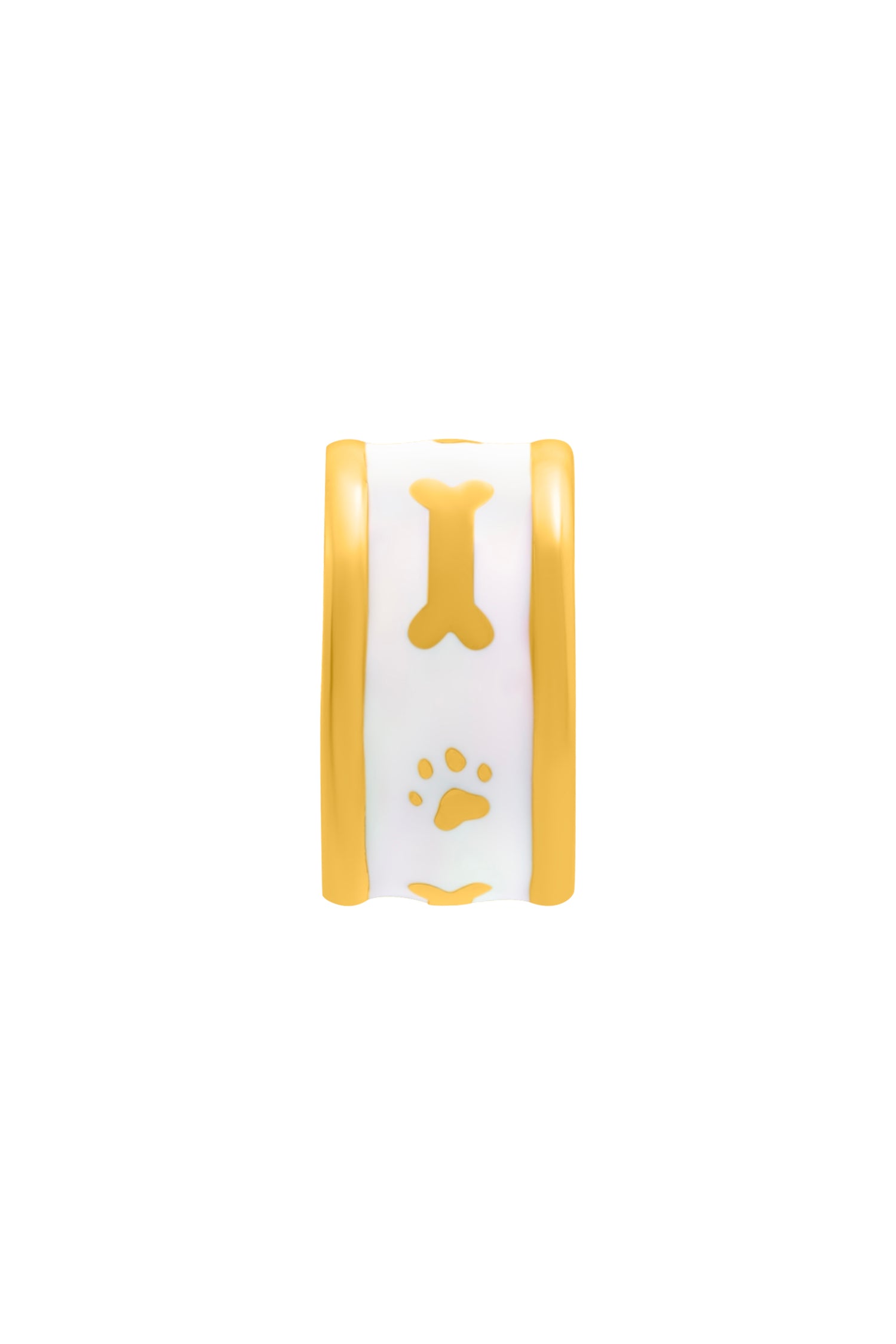 White Enamel Engravable Pet Ring Pendant