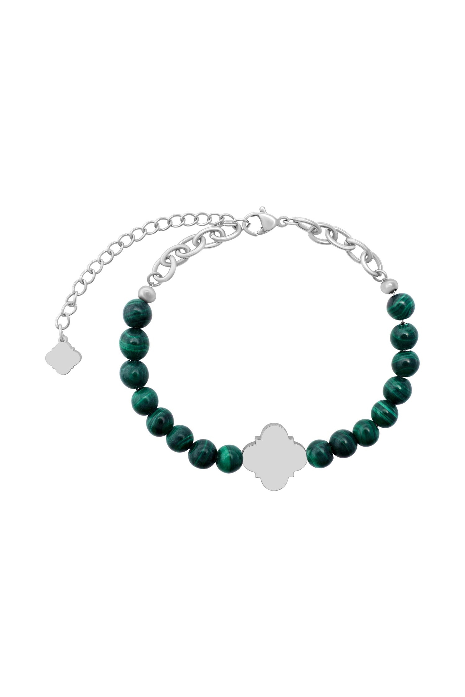 Engravable Malachite Beaded Bracelet