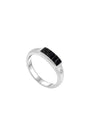 Silver and Black Zirconia Ring