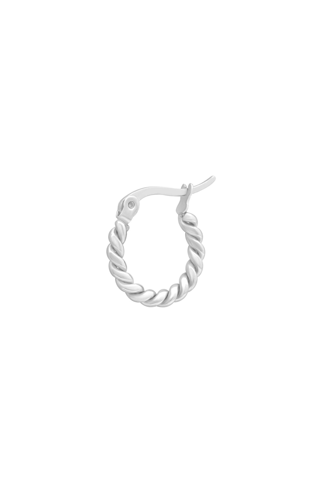 15MM Silver Rope Hoop Single Earring