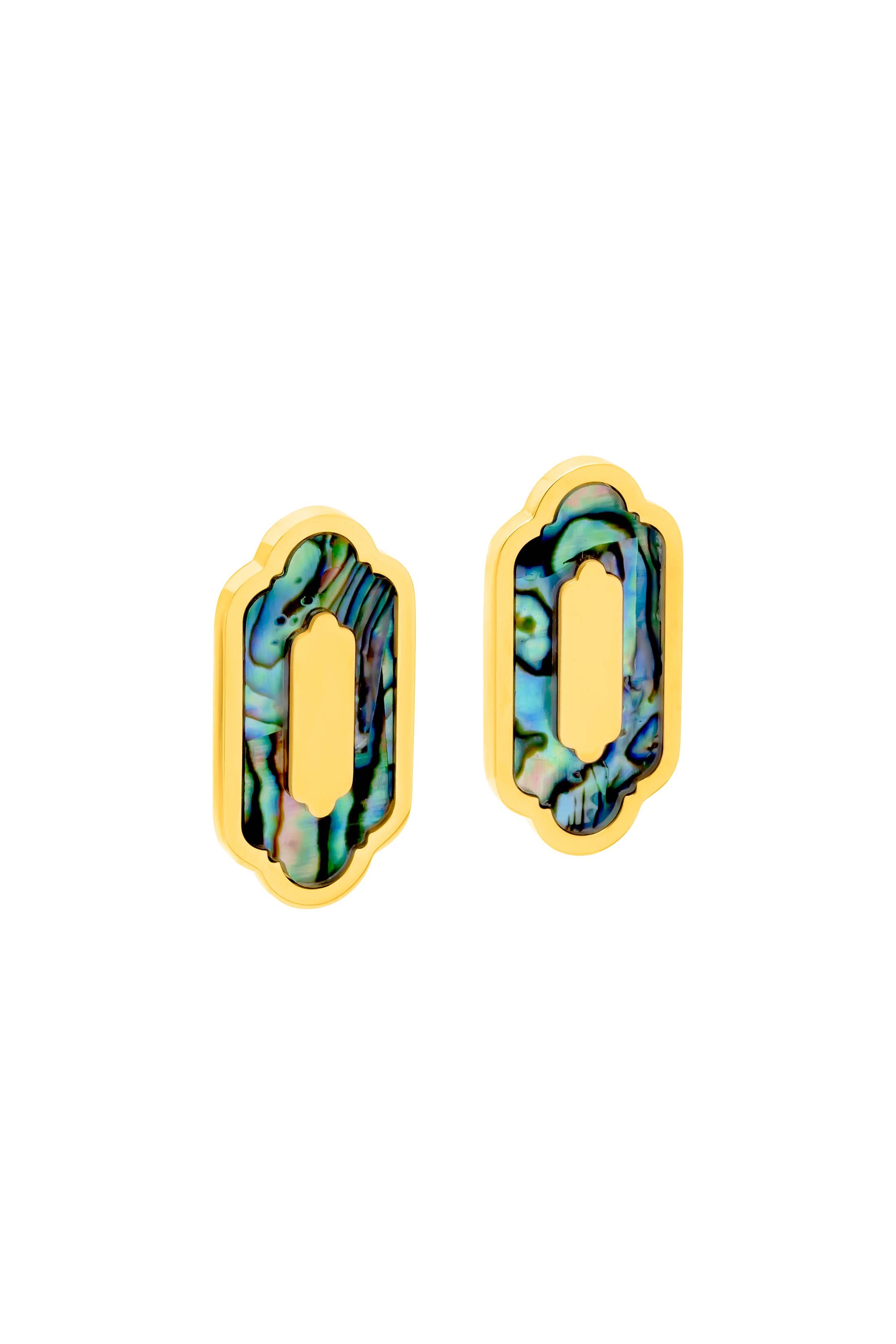 Blue Lagoon Abalone Statement Stud Earring Set