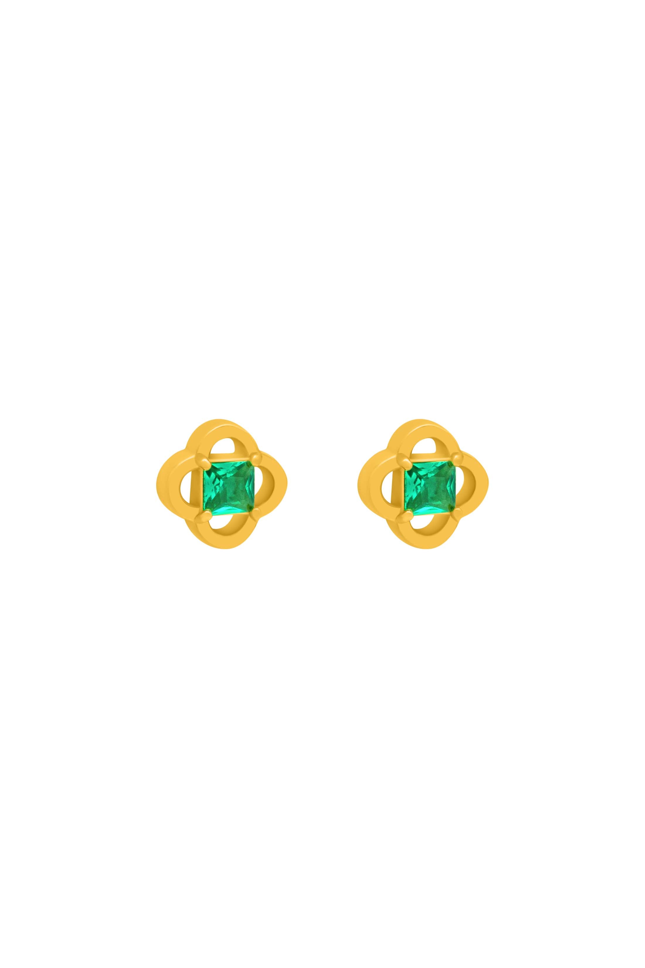 Green Zirconia Stud Earring Set