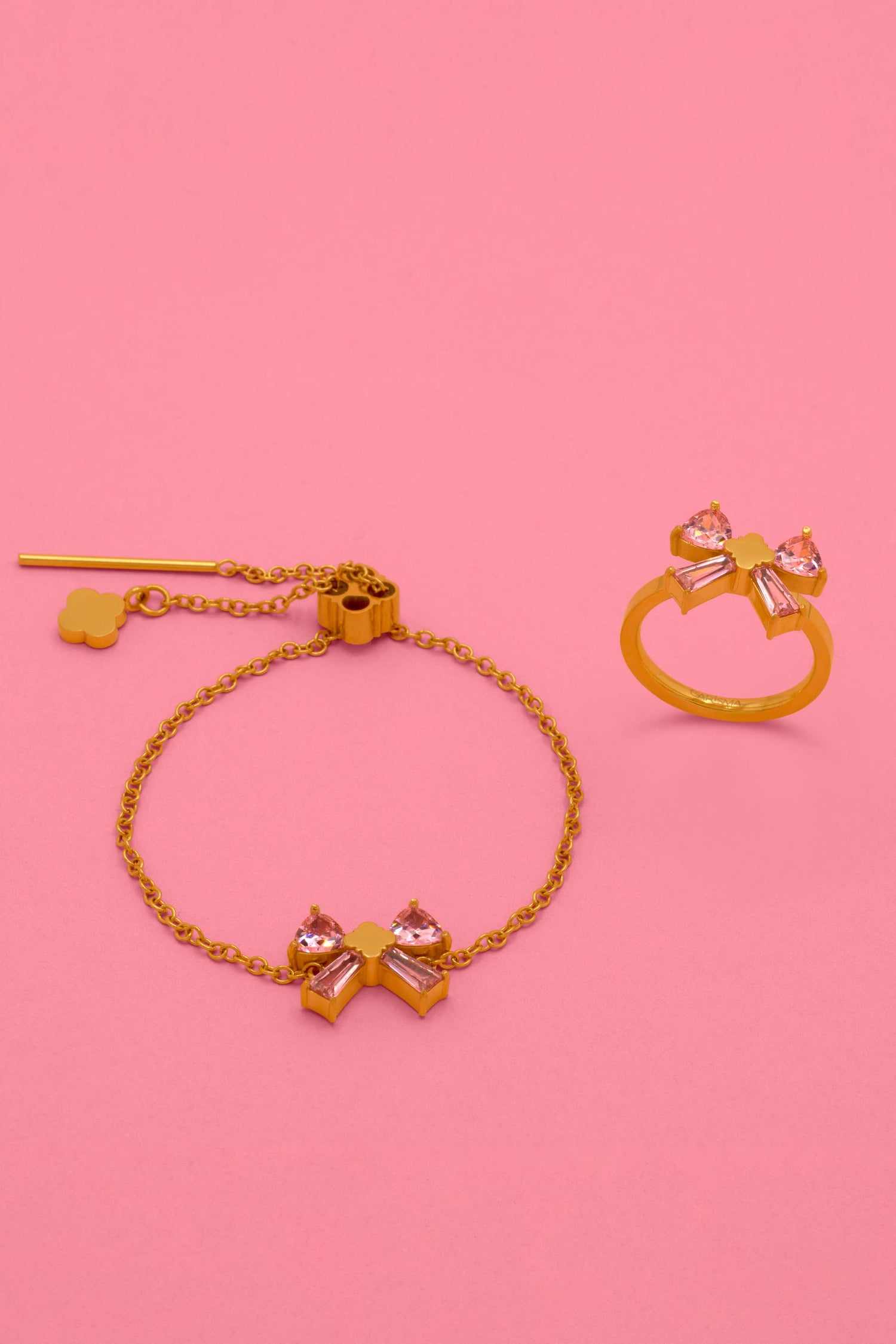 Blushing Bow Ring &amp; Bracelet Gift Set