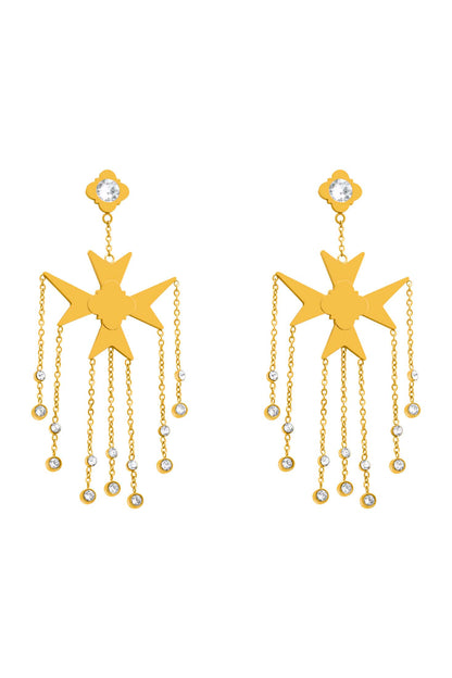 Maltese Cross Chandelier Earring Set