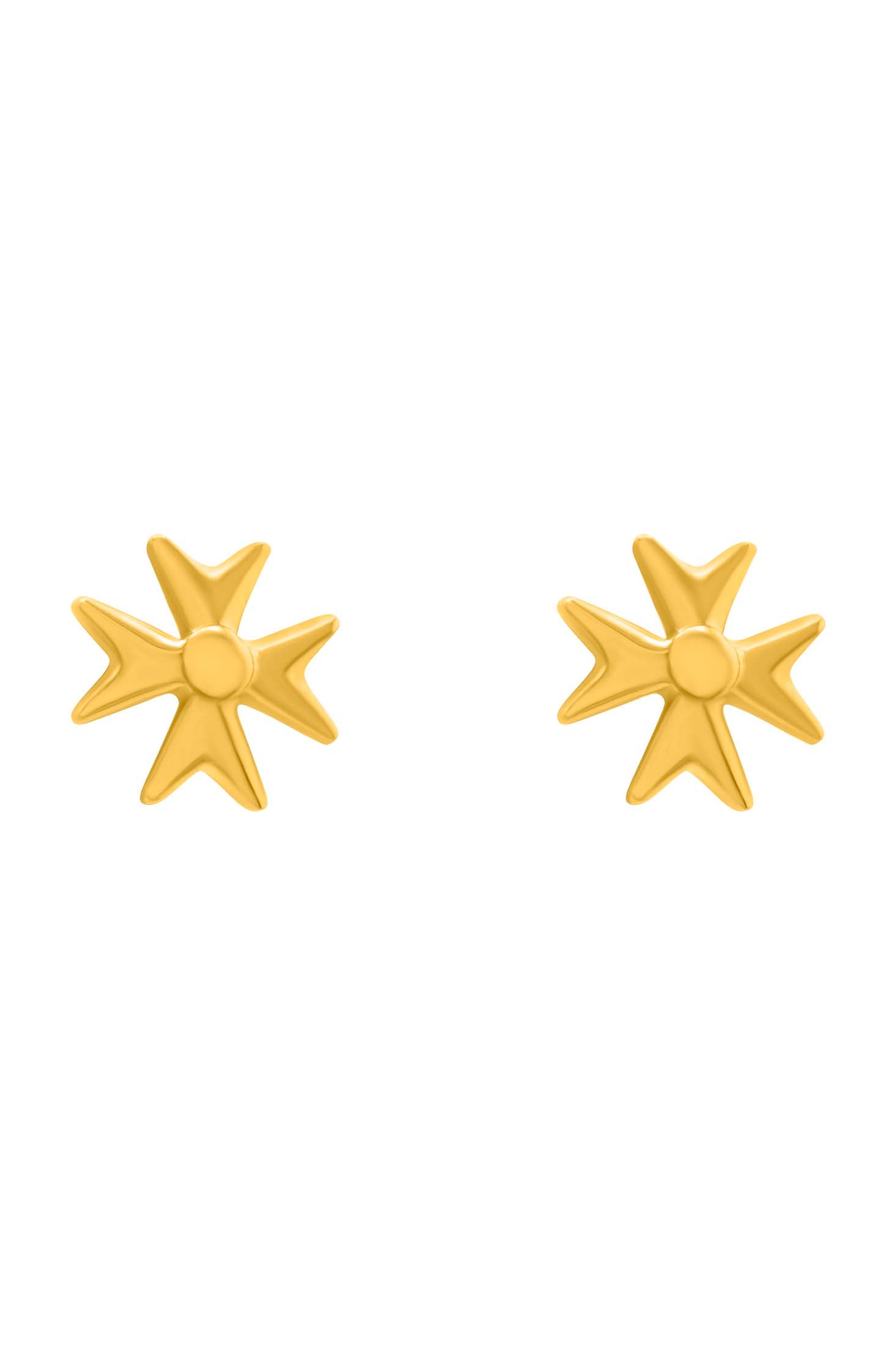 Maltese Cross Petite Stud Earring Set