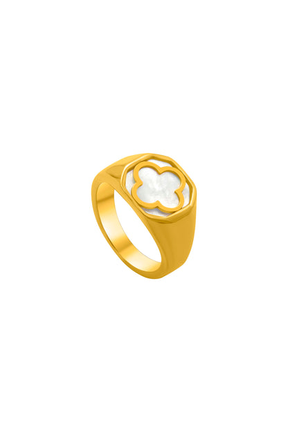 Octagonal Madre Perla Ring