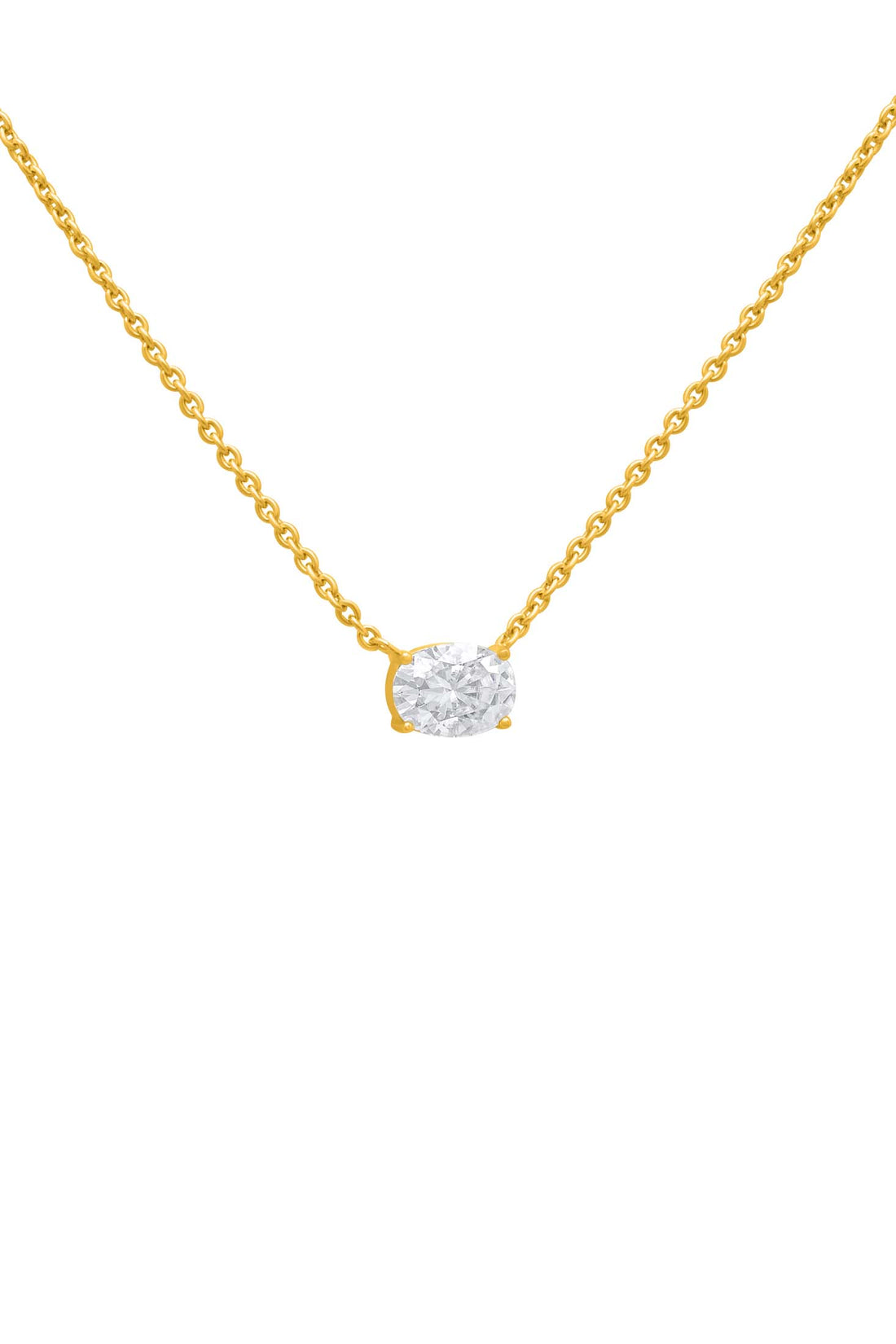 Moissanite Solitaire Necklace in 18k Gold Vermeil