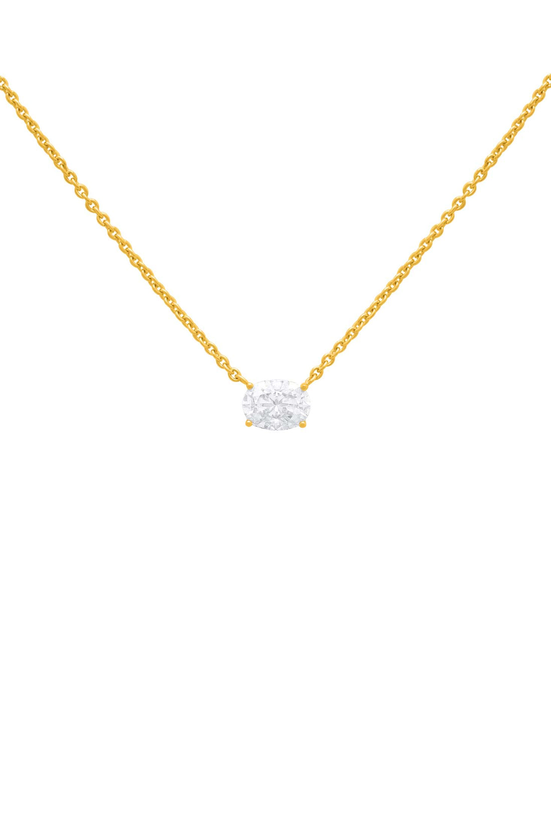 Moissanite Solitaire Necklace in 18k Gold Vermeil