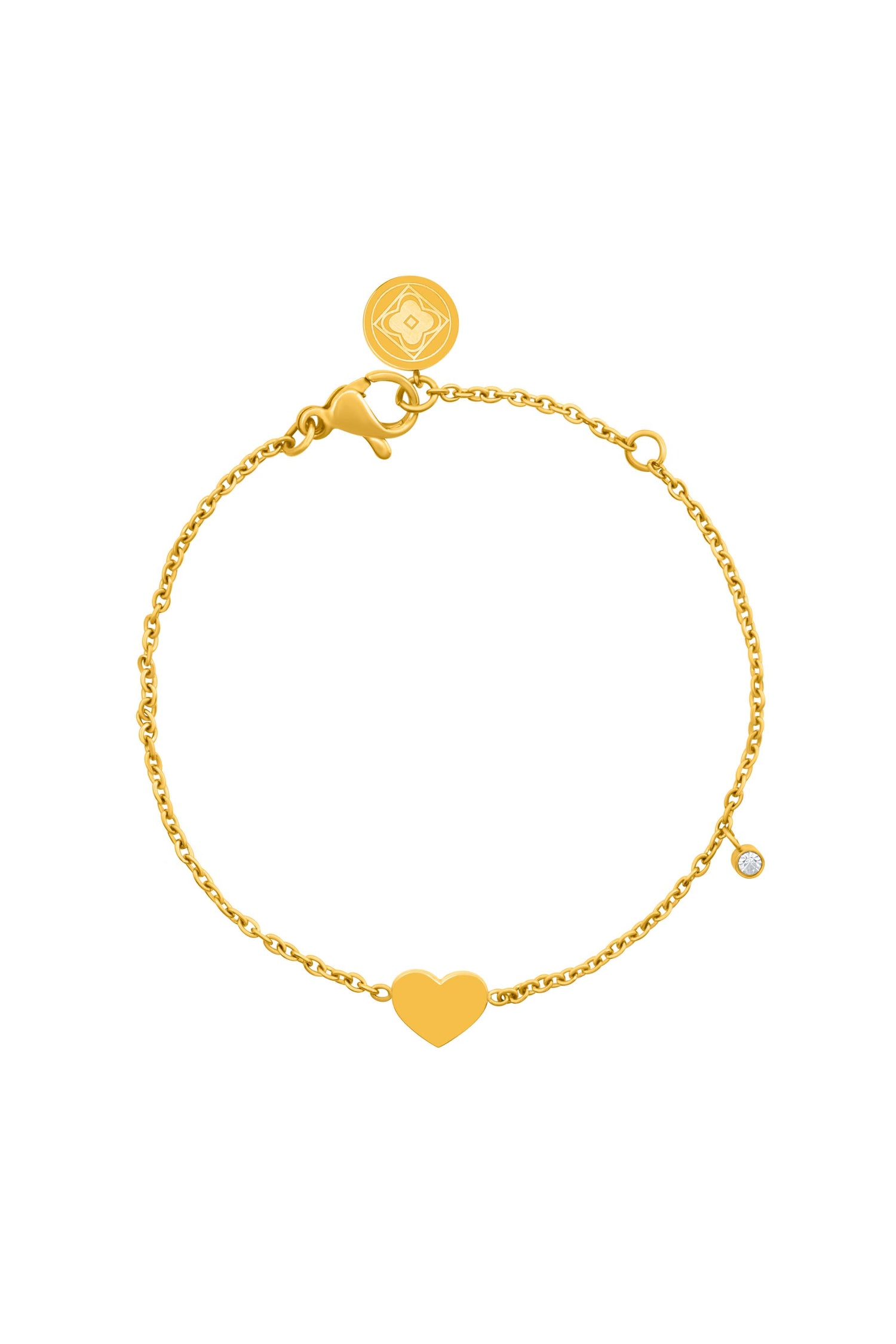 Petite Engravable Heart Gold Bracelet