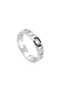 Black Zirconia Curb Chain Ring