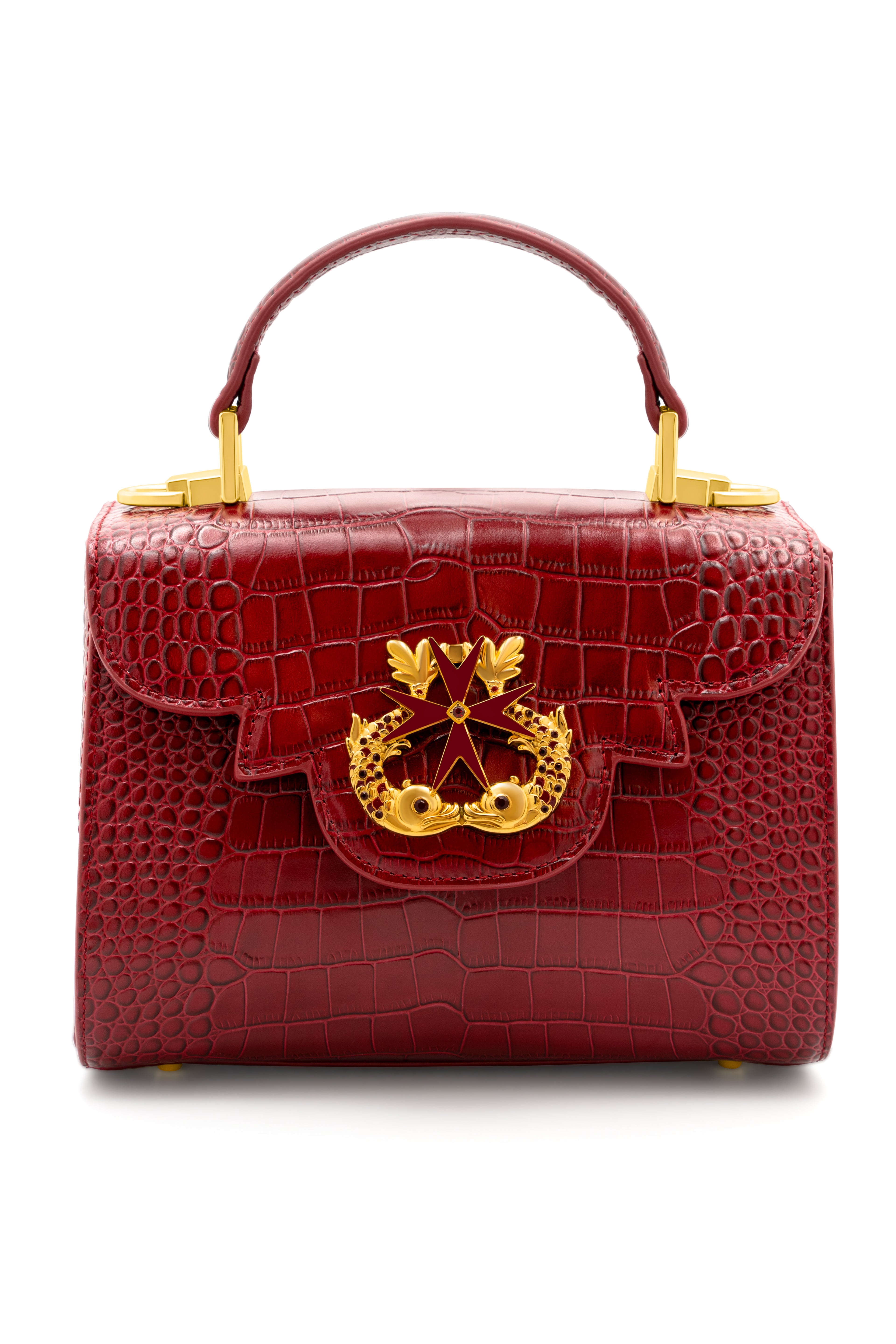 Bridgetina Croc Embossed Merlot Bag