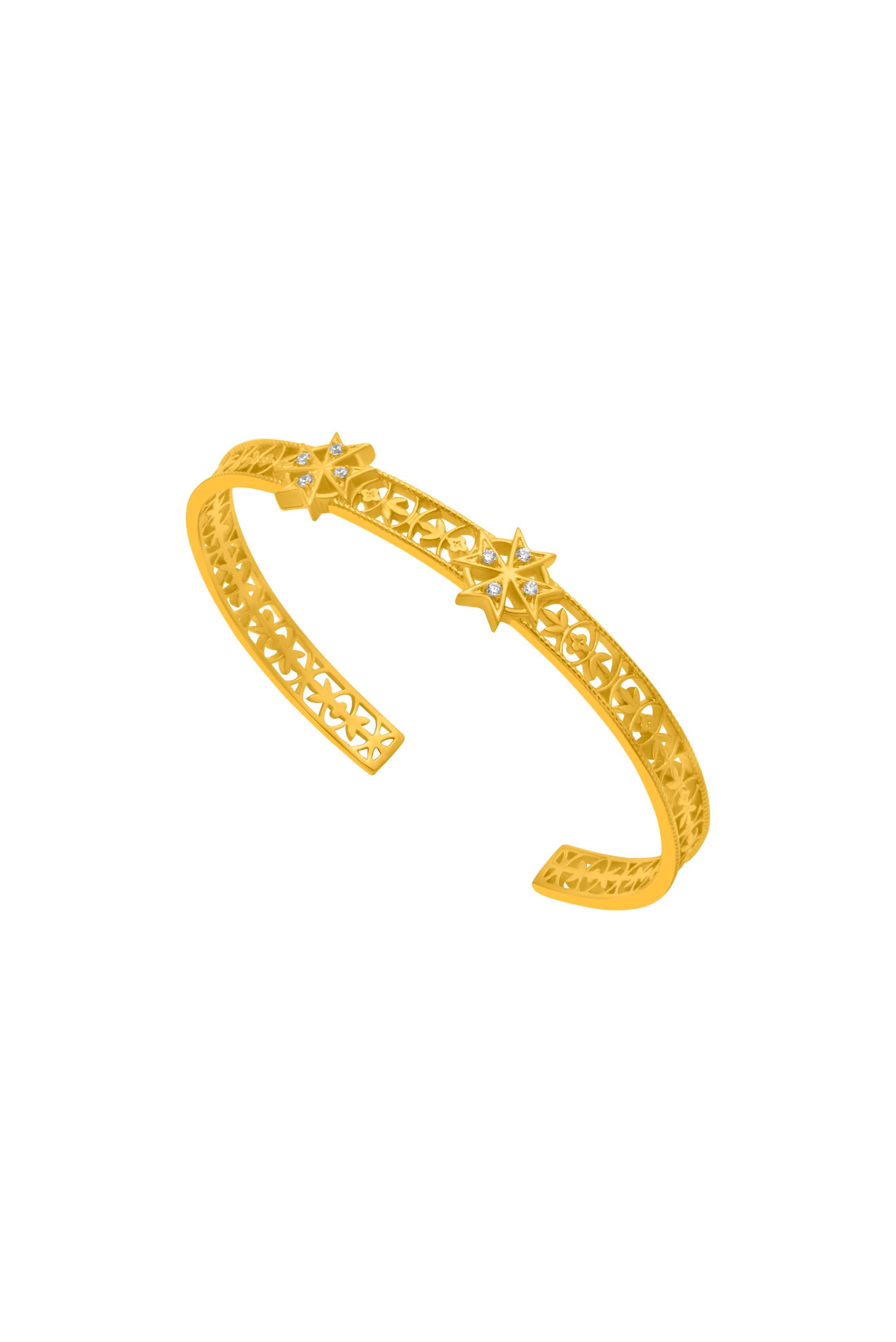 Crystal Maltese Cross Hollow Bangle