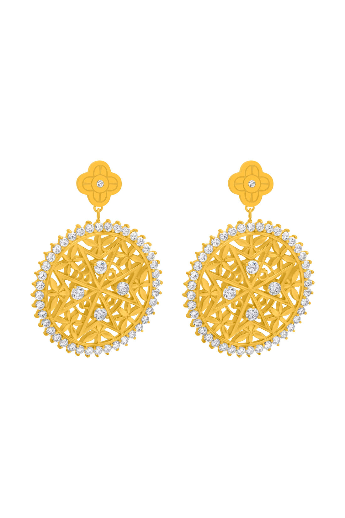 Dazzling Maltese Cross Statement Earring Set