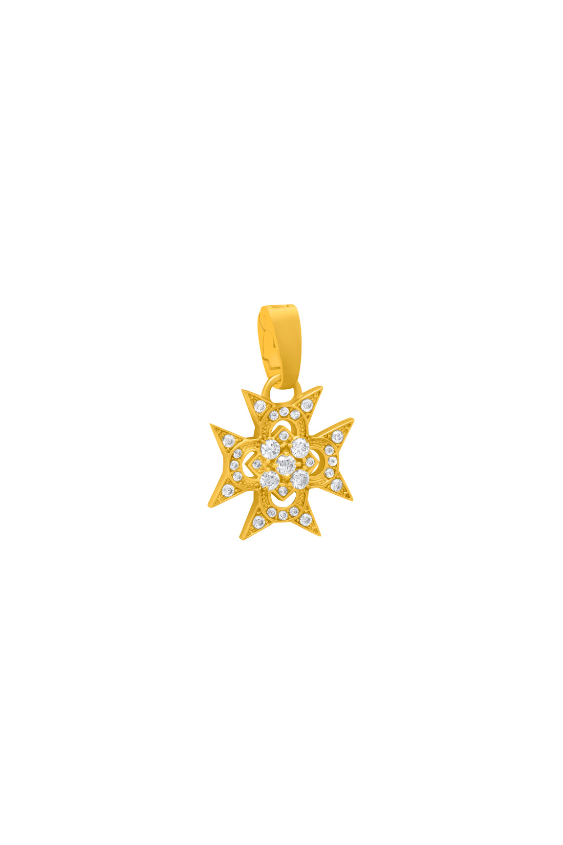 Crystal Maltese Cross Pendant