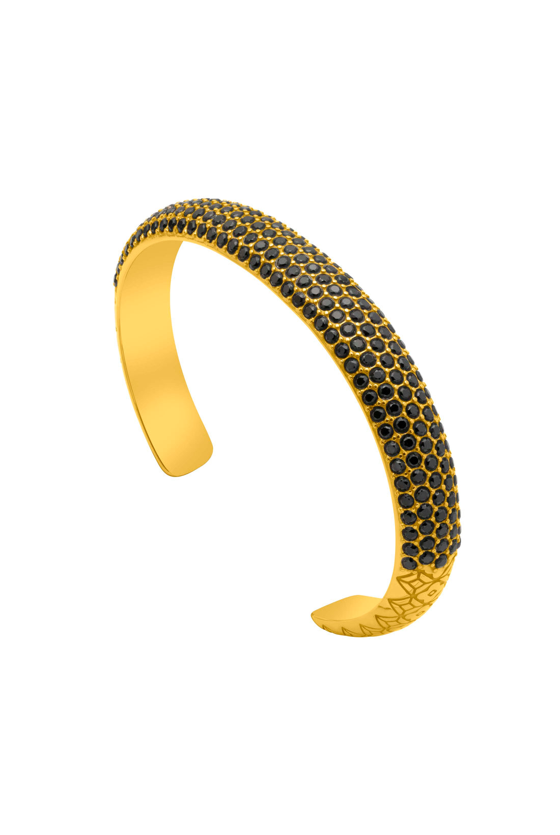 Black Pavé Patterned Bangle