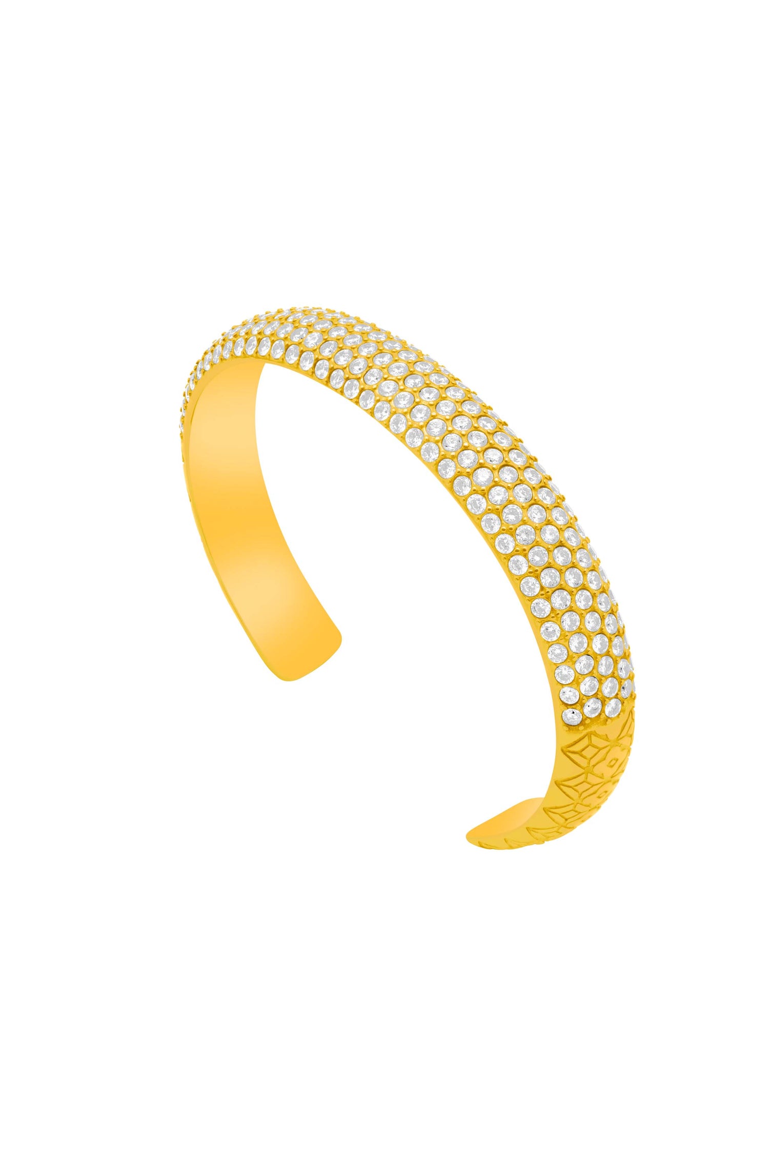 Clear Pavé Patterned Bangle