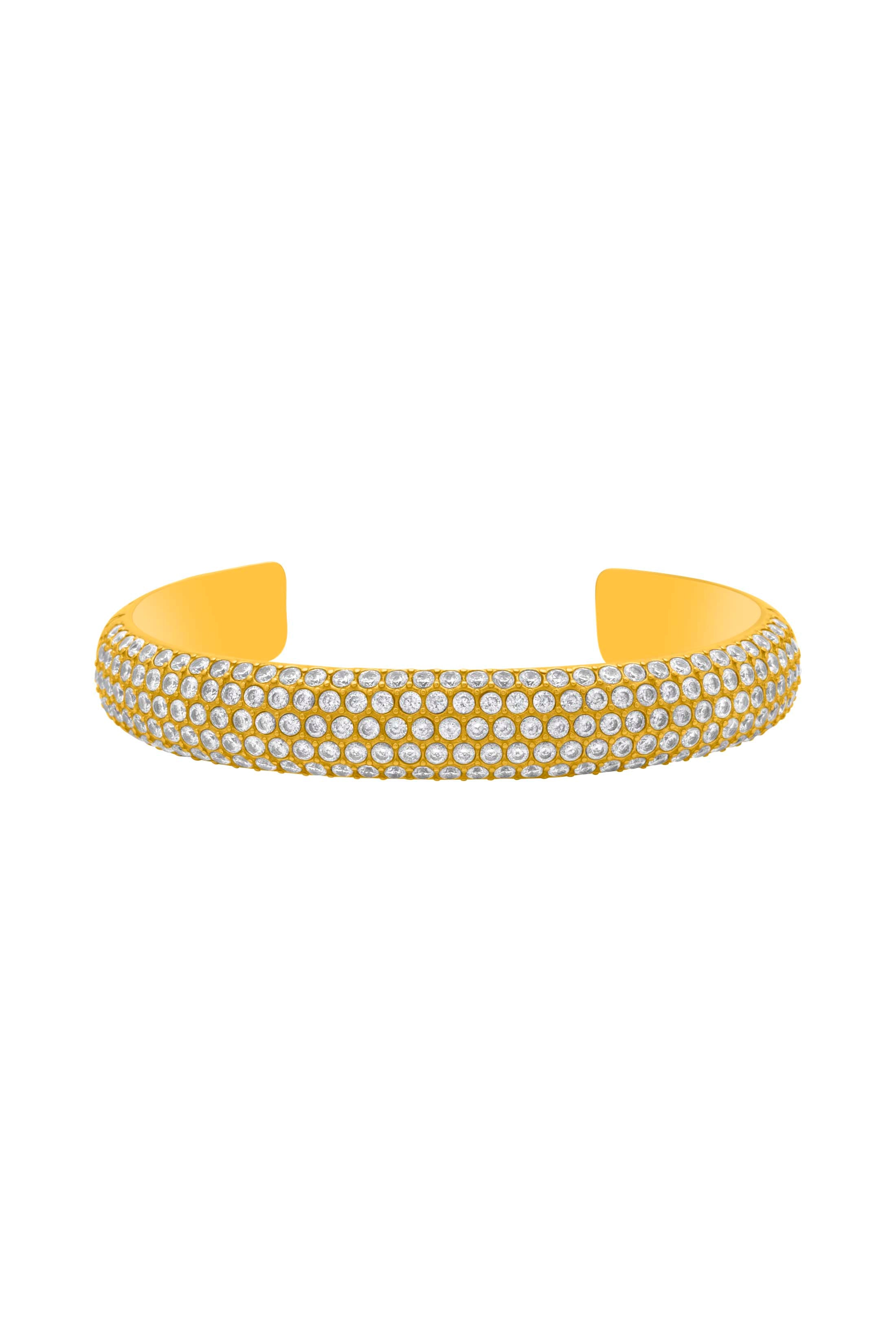 Clear Pavé Patterned Bangle