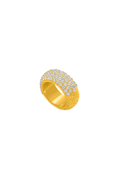 Clear Pavé Patterned Bangle &amp; Ring Gift Set