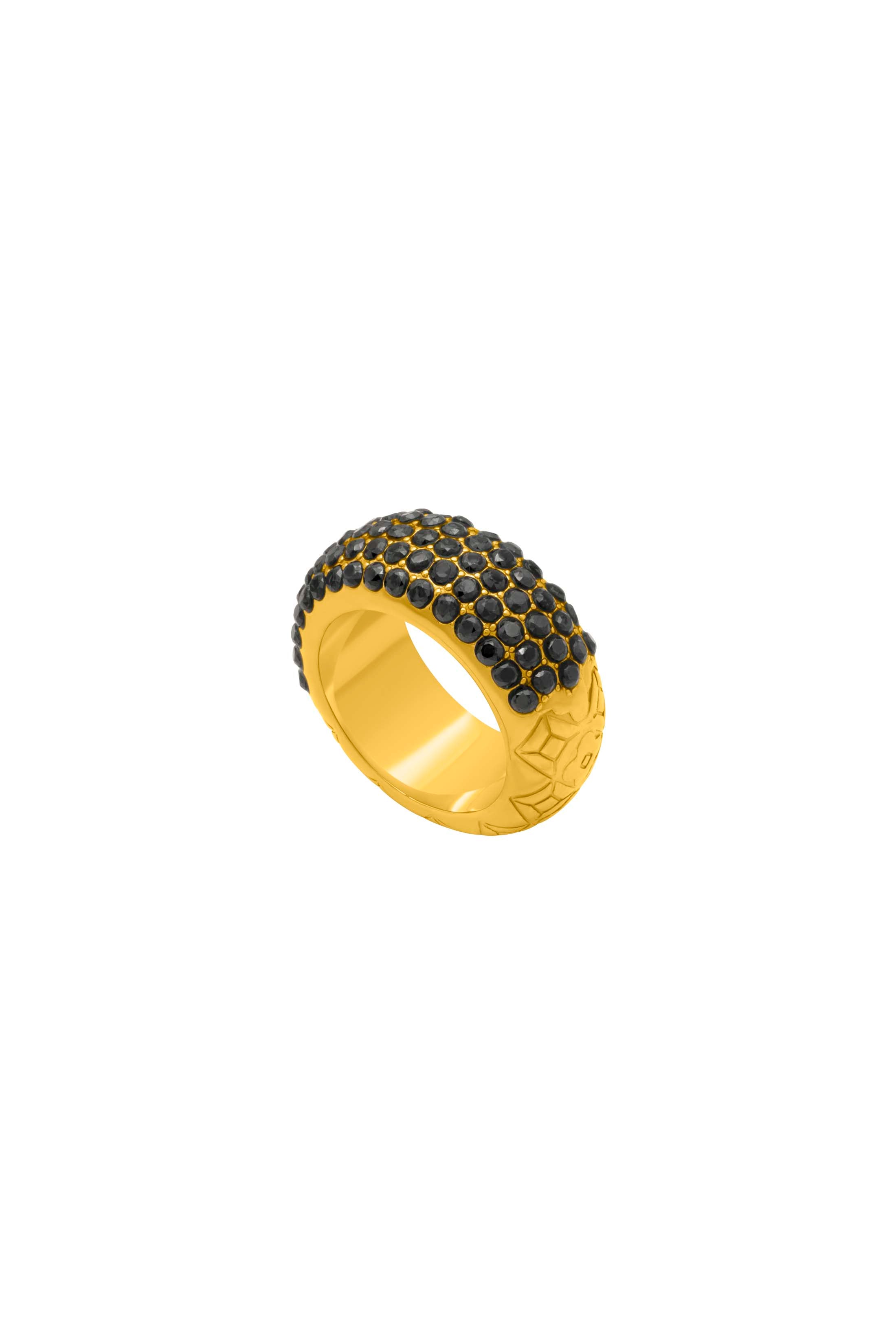 Black Pavé Patterned Ring