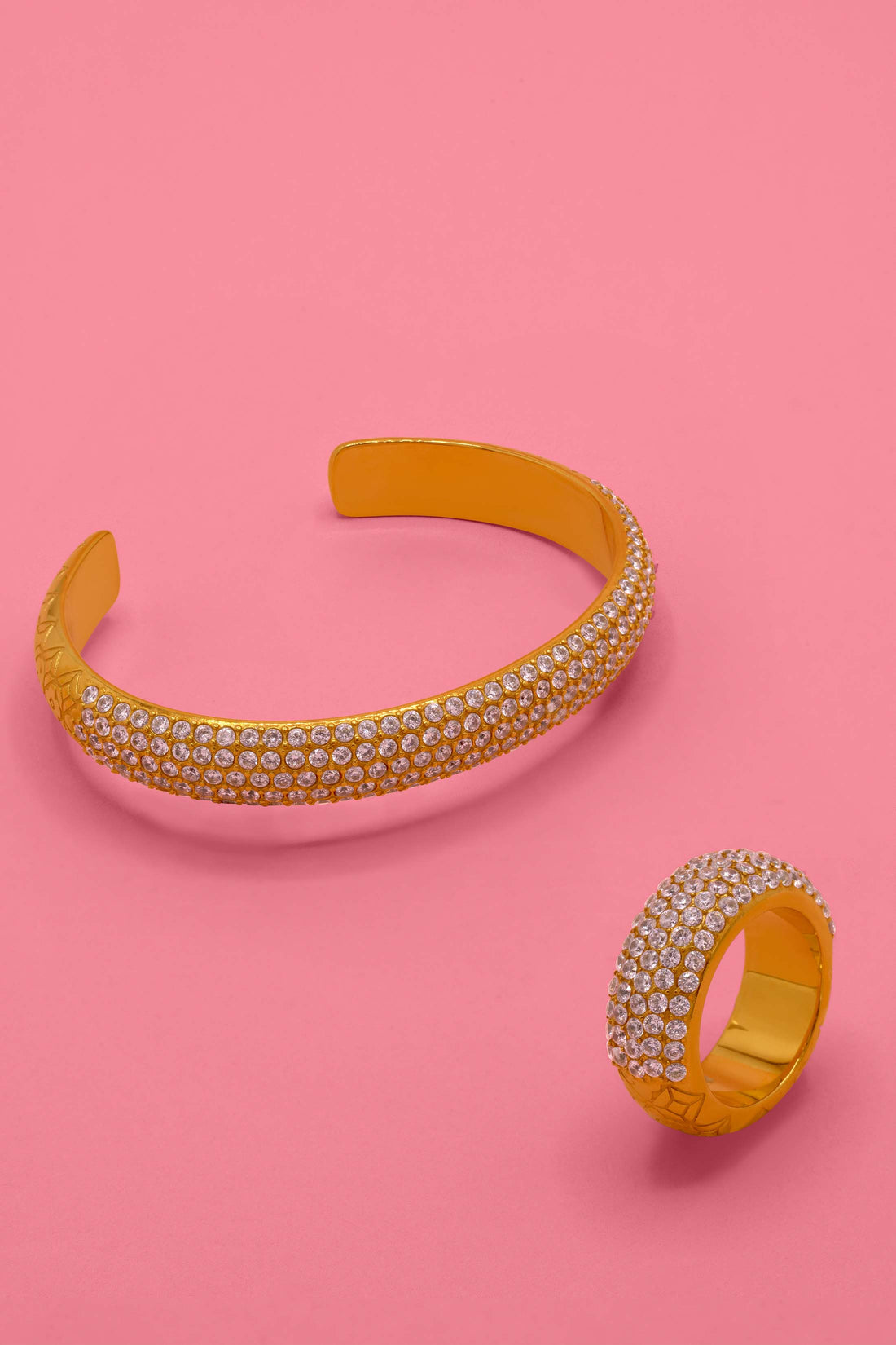 Blush Pavé Patterned Bangle &amp; Ring Gift Set